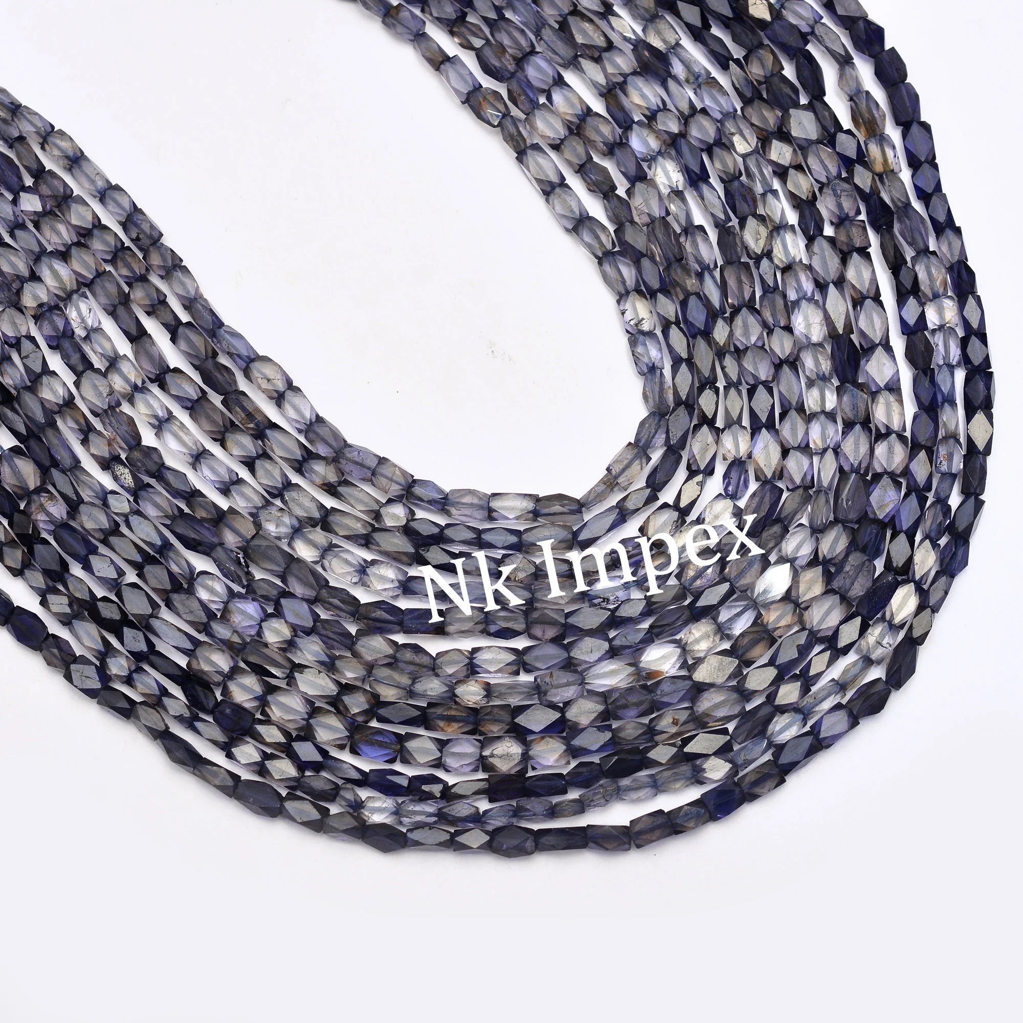Iolite Faceted Top Drill Rectangle Beads, 3x4 mm To 5x6 mm, Iolite Top Drill Beads, Blue Iolite Rectangle, Iolite Jewelry Gemstone