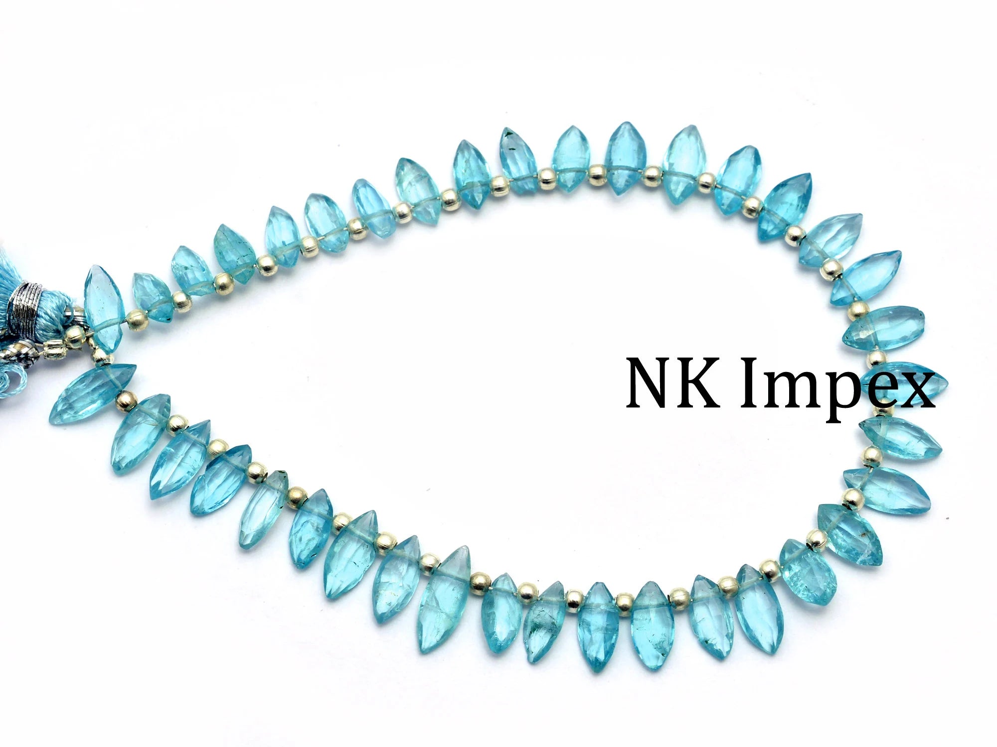 Sky Blue Apatite Faceted Marquise Beads, 3x7mm To 4x9 mm, Sky Apatite Marquise, Sky Apatite Jewelry Making Gemstone Beads