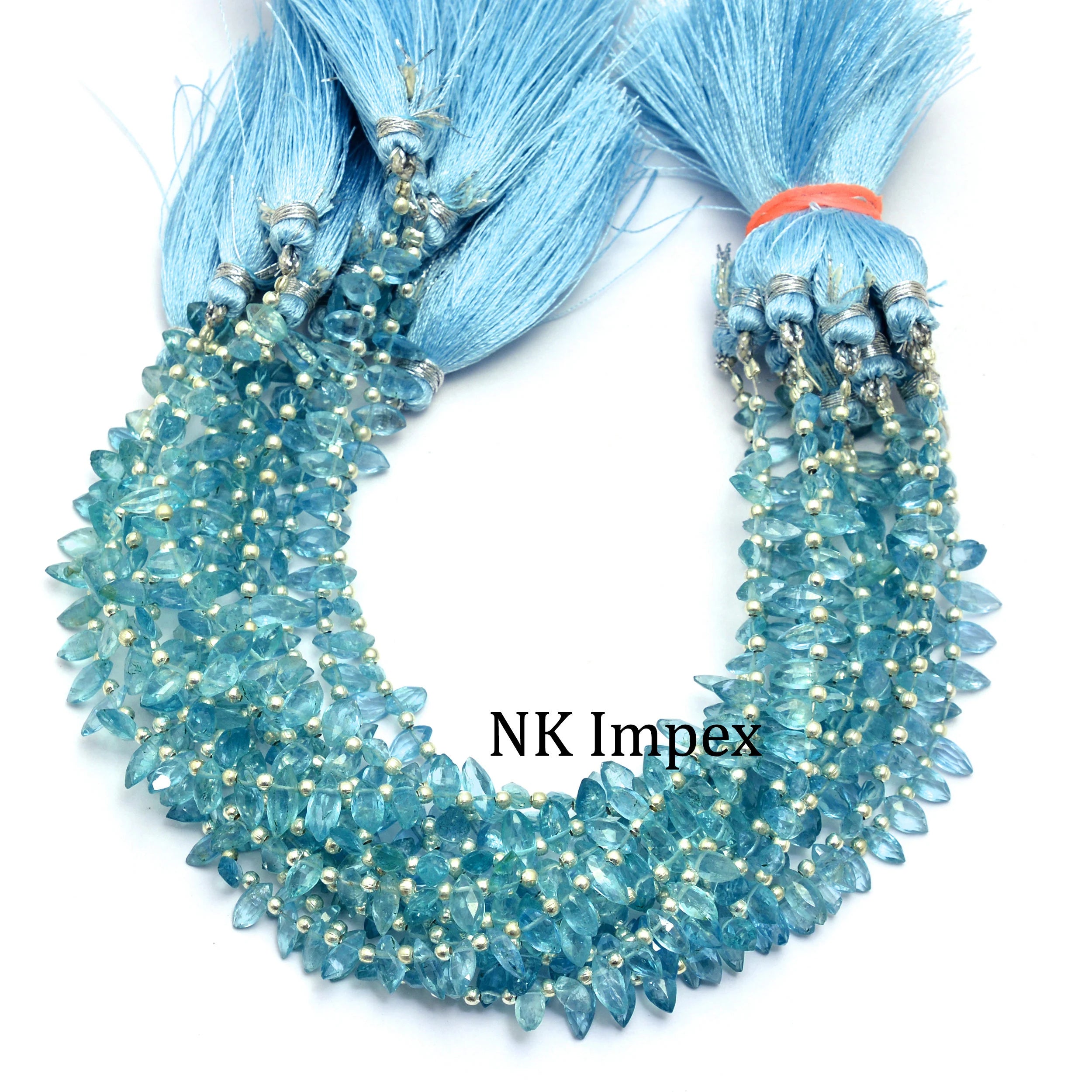 Sky Blue Apatite Faceted Marquise Beads, 3x7mm To 4x9 mm, Sky Apatite Marquise, Sky Apatite Jewelry Making Gemstone Beads