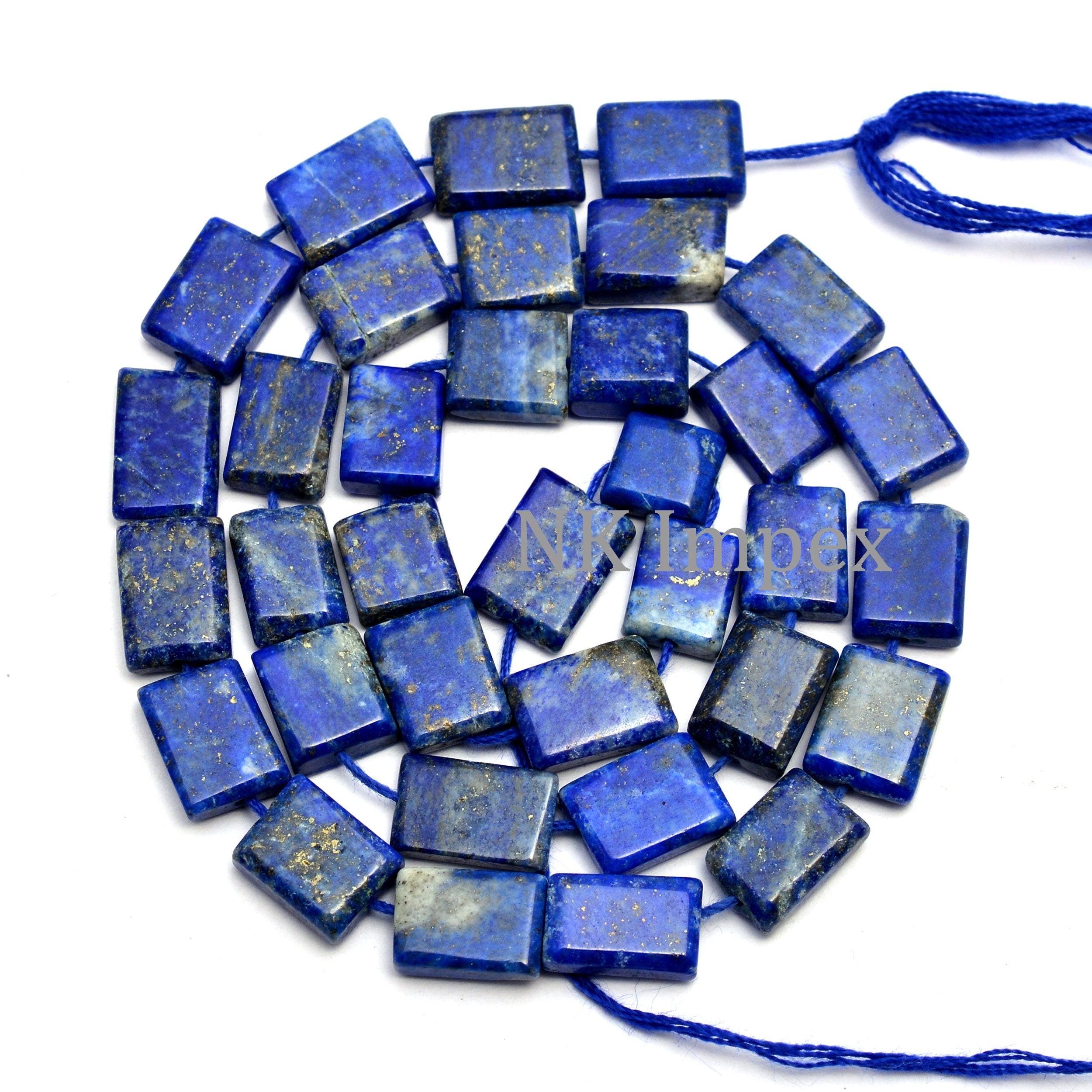 Lapis Lazuli Smooth Tablet Beads, 7x9 mm To 9x12 mm, Lapis Lazuli Chewing Gum Beads, Lapis Lazuli Jewelry Making Gemstone Beads,SKU No. 1165