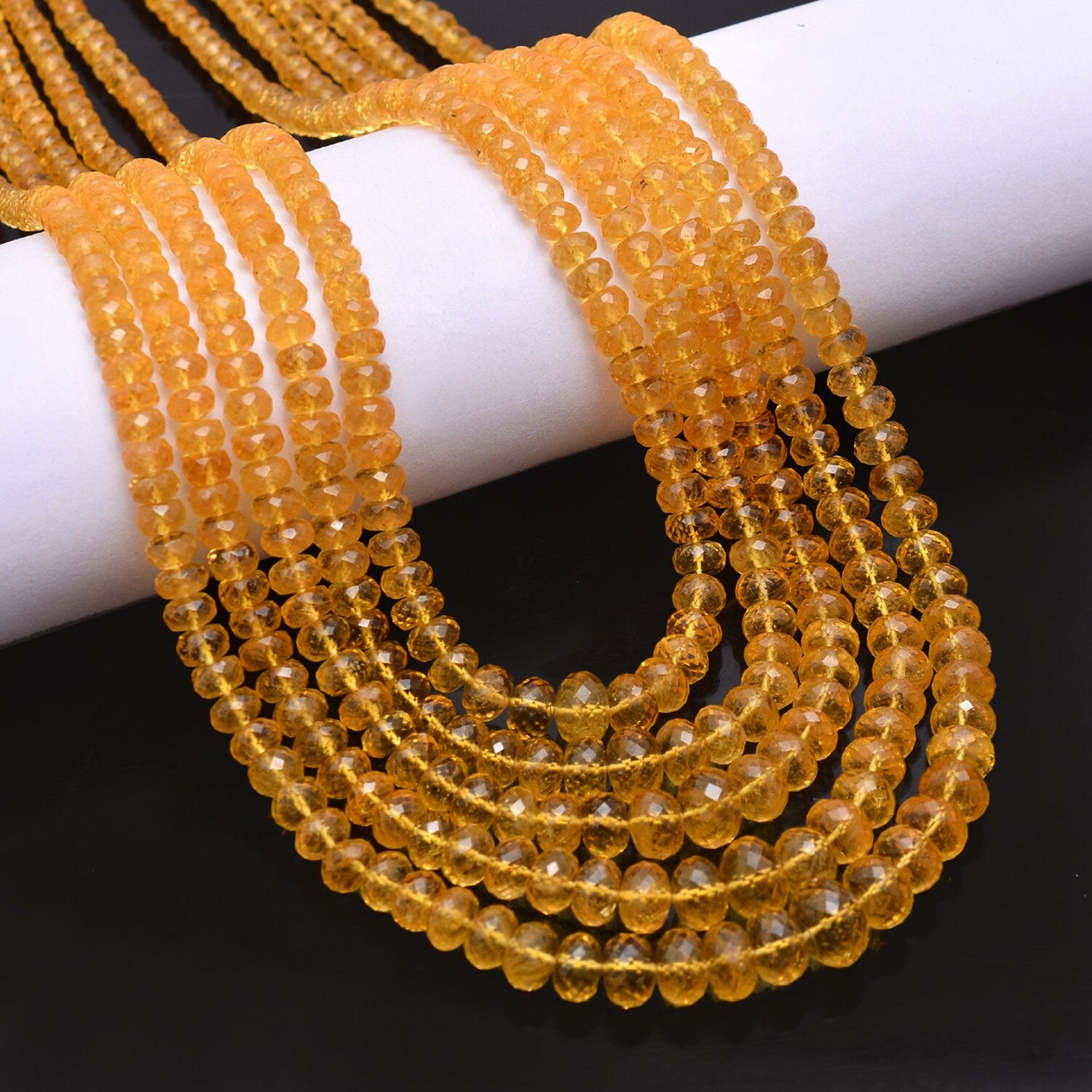 Yellow Aquamarine Faceted Rondelle Beads, 3 mm To 9 mm, Heliodor Faceted Rondelle Beads, Yellow Beryl Jewelry Making Gemstone Beads