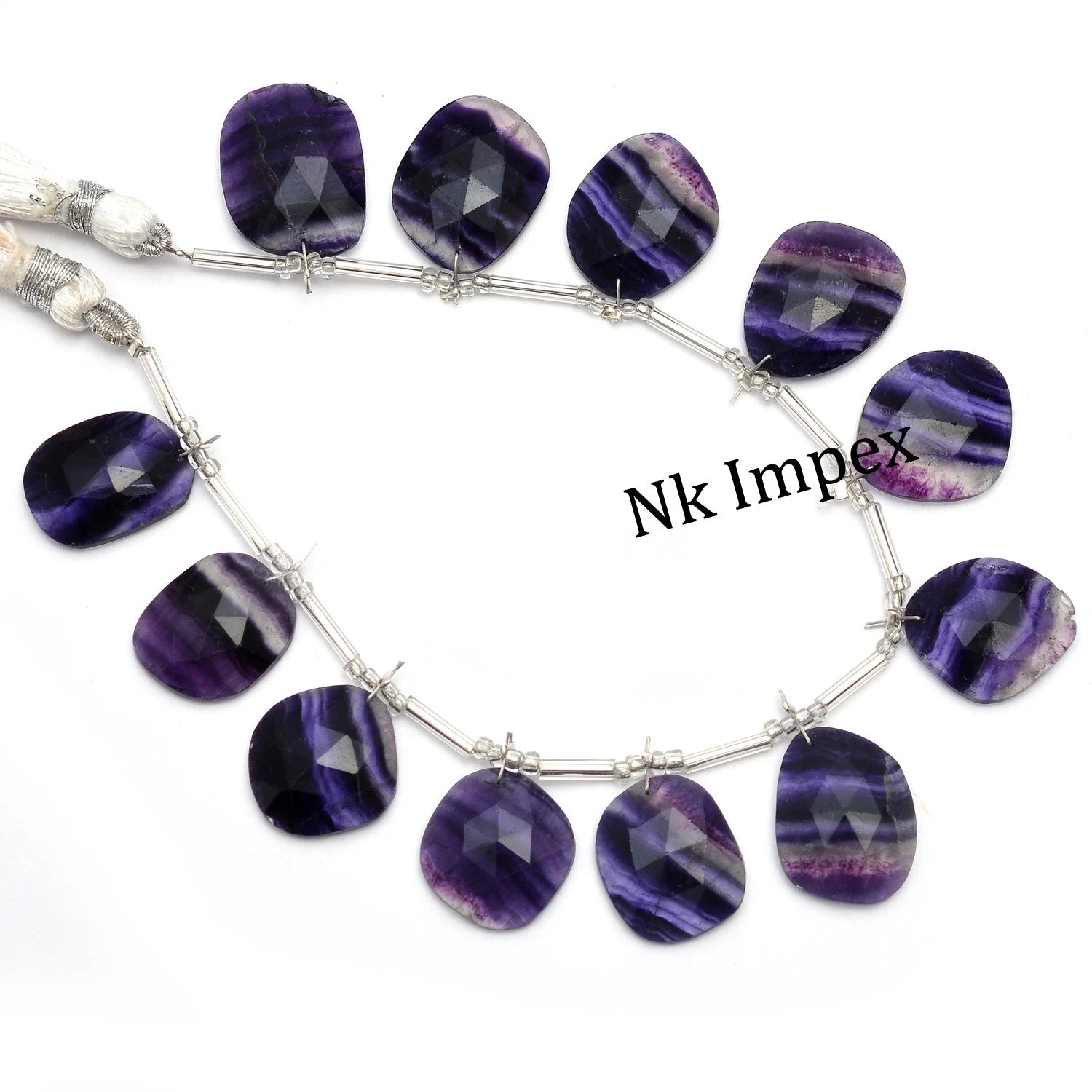 Multi Fluorite Faceted Irregular Flat Slices Beads, Fluorite Organic Beads, Multi Fluorite Jewelry Making Gemstone, 12 Piece