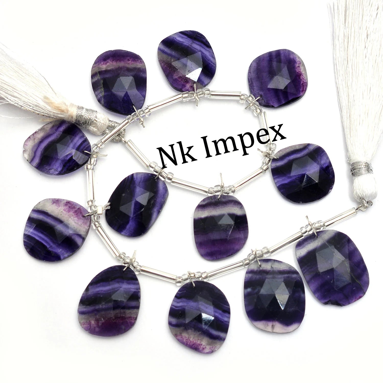 Multi Fluorite Faceted Irregular Flat Slices Beads, Fluorite Organic Beads, Multi Fluorite Jewelry Making Gemstone, 12 Piece