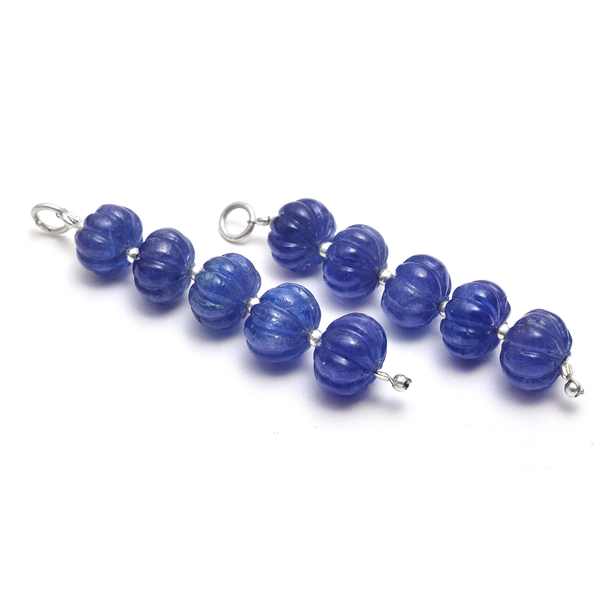 Tanzanite Carving Beads Earrings, 10 mm To 11 mm, Tanzanite Earrings Beads, Tanzanite Jewelry Making Gemstone Beads Earring