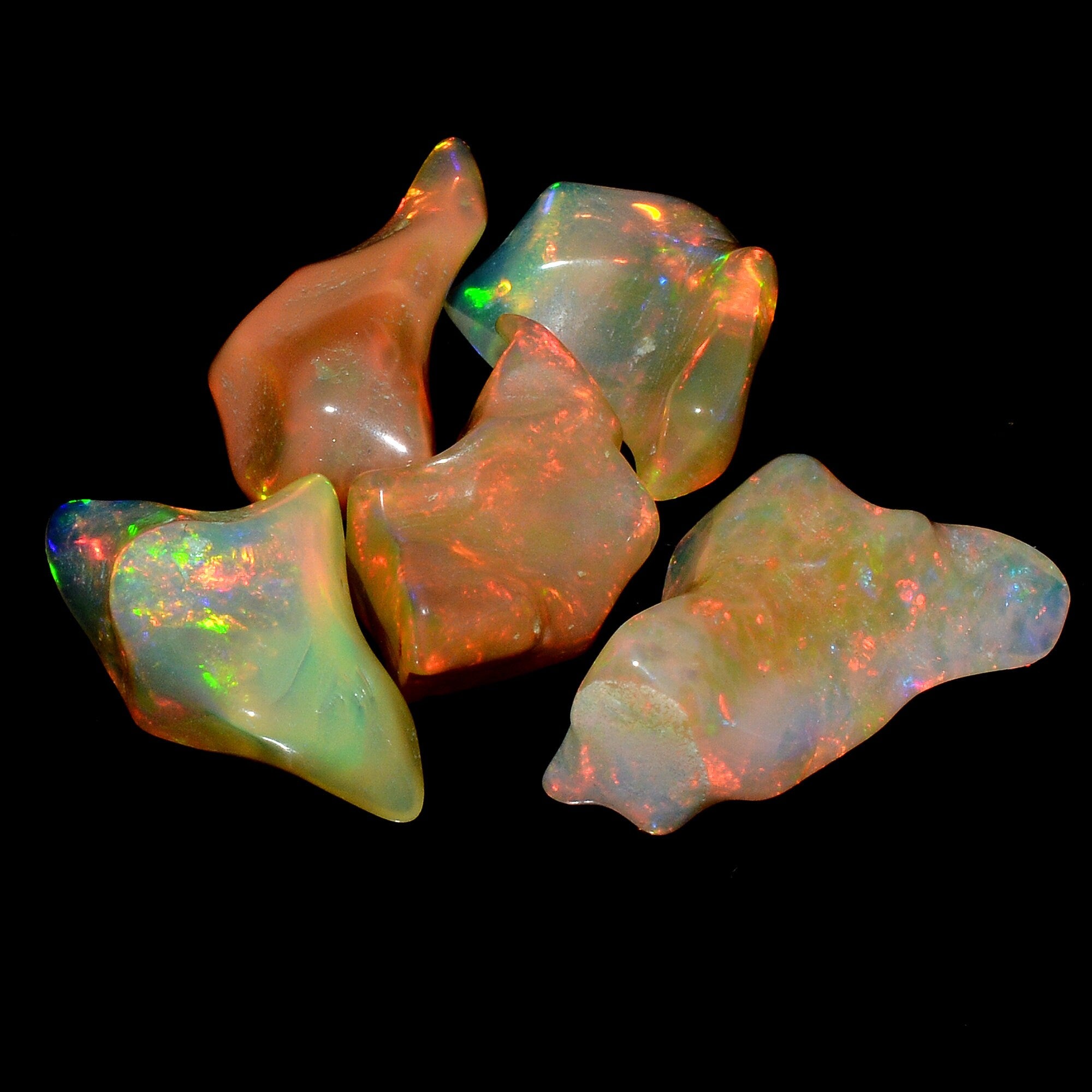 Ethiopian Opal Smooth Unshaped Free Forms, 8x16 mm To 10x19 mm, Opal Organic Free Forms, Unshaped Opal Free Forms, 5 Piece (SKU1270)