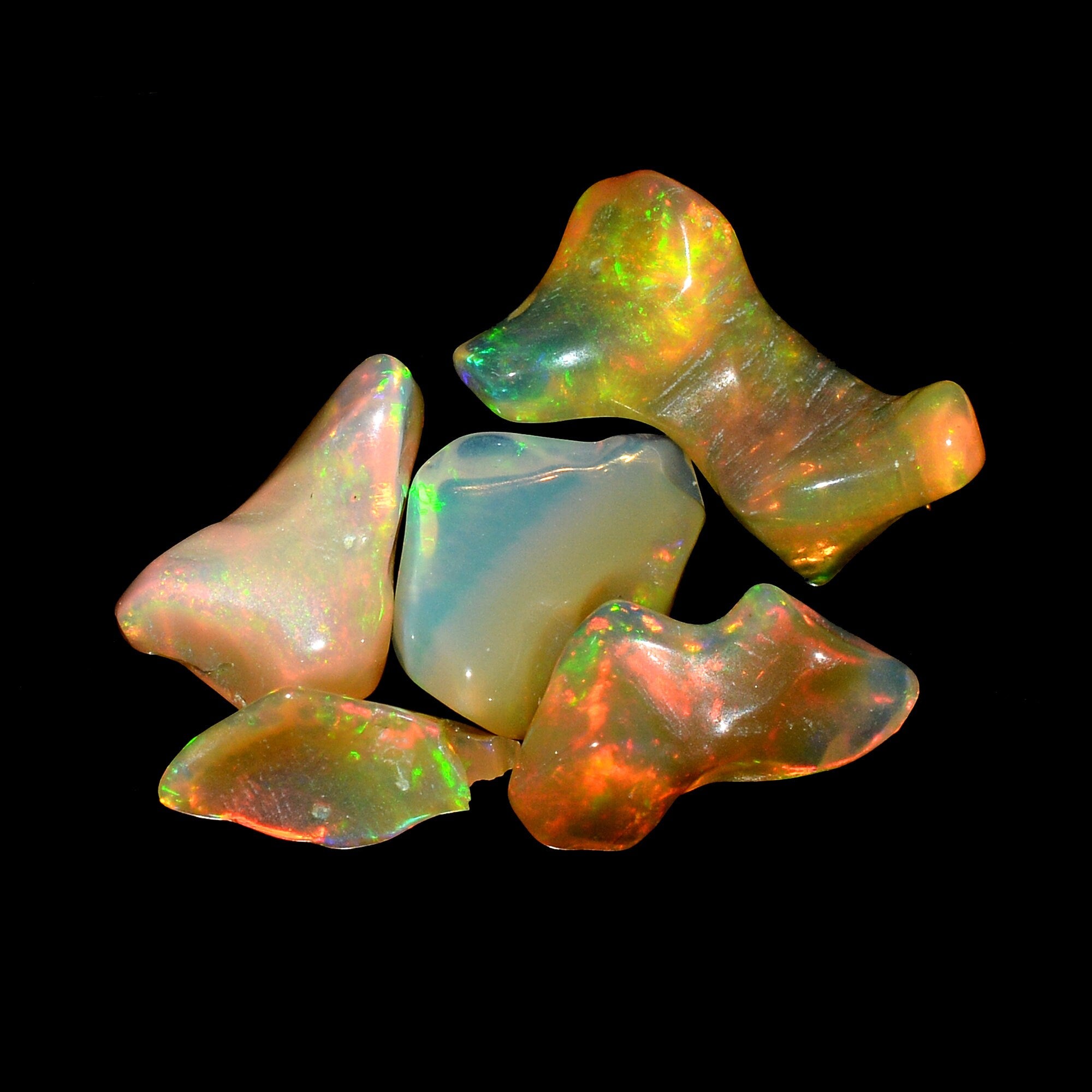 Ethiopian Opal Smooth Unshaped Free Forms, 7x13 mm To 8x19 mm, Opal Organic Free Forms, Unshaped Opal Free Forms, 5 Pieces (SKU1273)