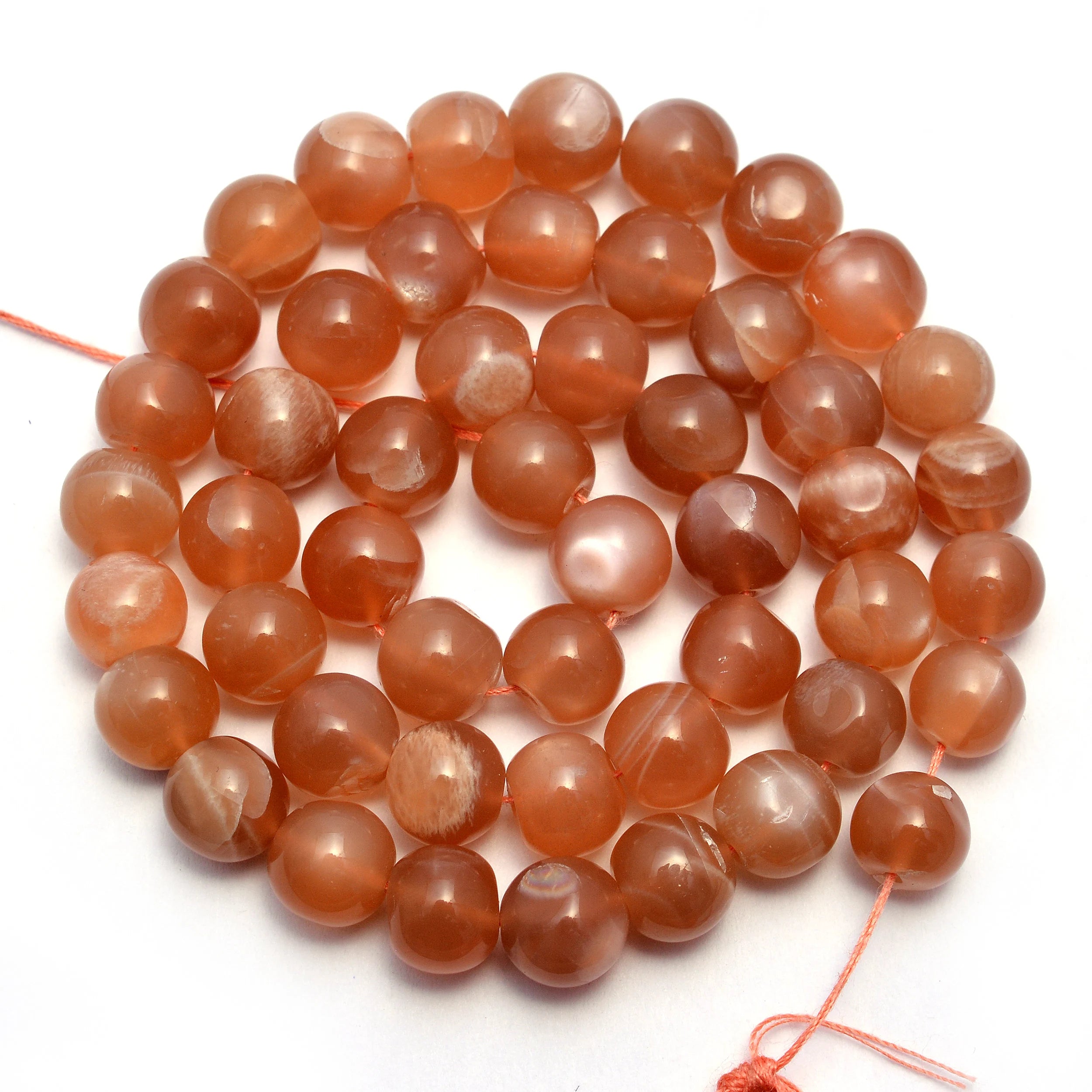 Peach Moonstone Smooth Round Balls Beads, Peach Moonstone Balls, Moonstone Handmade Jewelry Making Gemstone Beads, 15 Inch