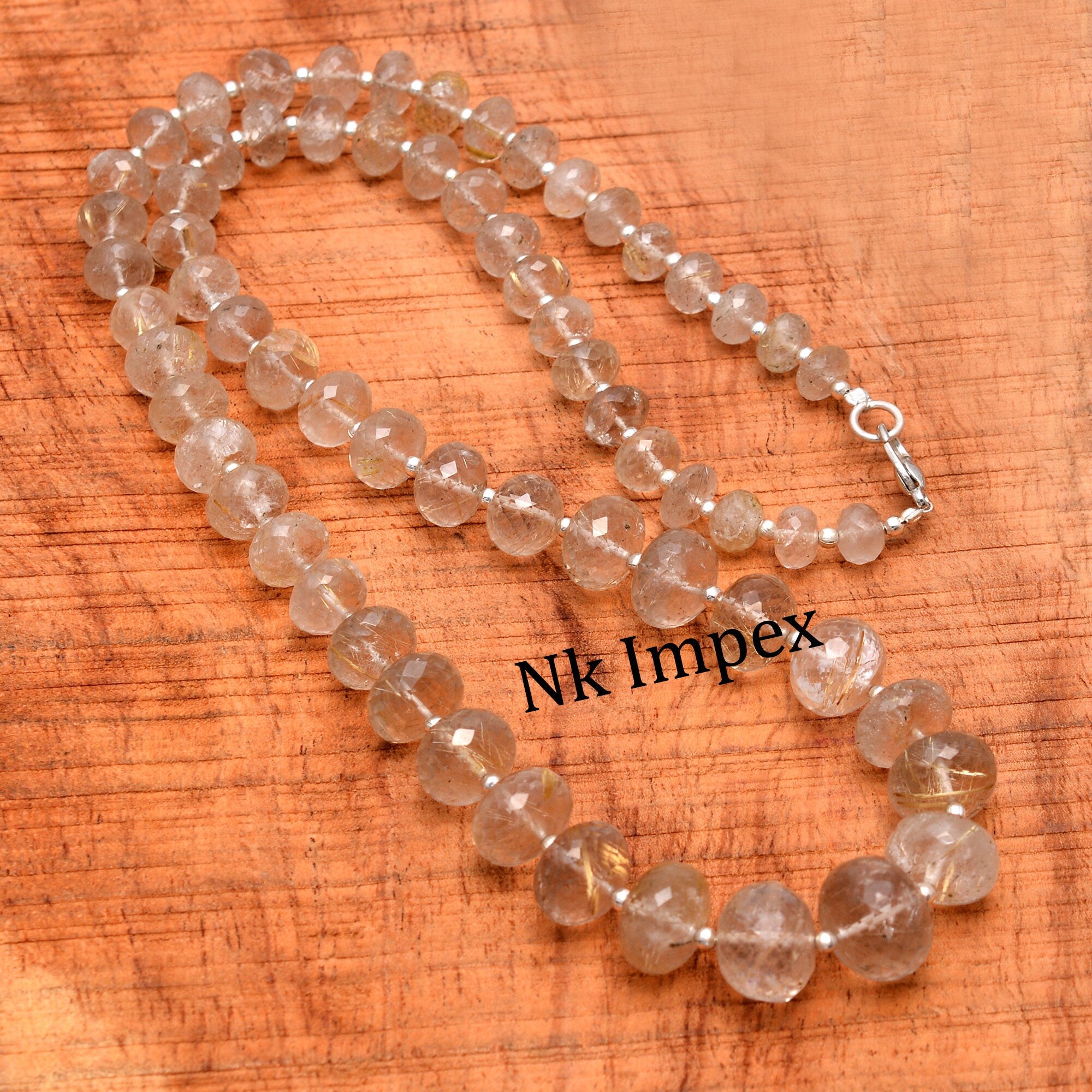 Natural Golden Rutile Faceted Rondelle Beads, 7 mm To 13 mm, Golden Rutile Beads, Golden Rutile Jewelry Making Gemstone Beads