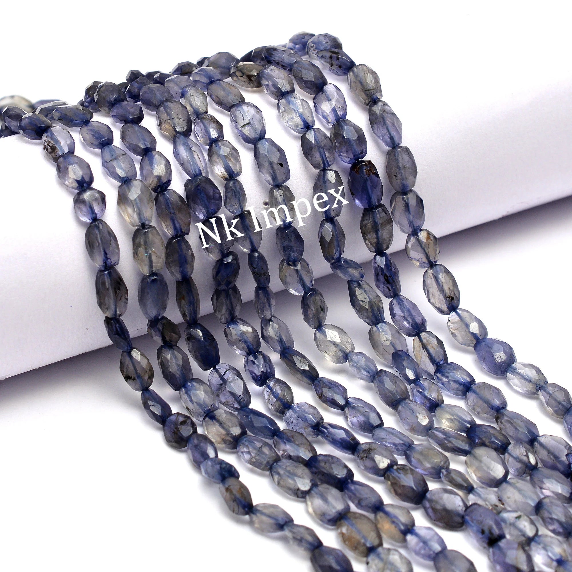 Natural Iolite Faceted Oval Beads, Blue Iolite Oval, Iolite Oval, Gift For Women, Iolite Jewelry Making Gemstone Beads, 14.5 Inches