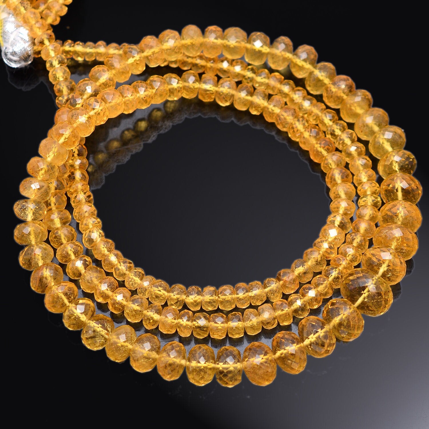 Yellow Aquamarine Faceted Rondelle Beads, 3 mm To 9 mm, Heliodor Faceted Rondelle Beads, Yellow Beryl Jewelry Making Gemstone Beads