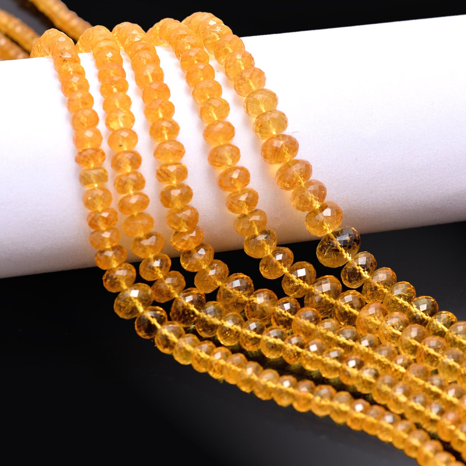 Yellow Aquamarine Faceted Rondelle Beads, 3 mm To 9 mm, Heliodor Faceted Rondelle Beads, Yellow Beryl Jewelry Making Gemstone Beads