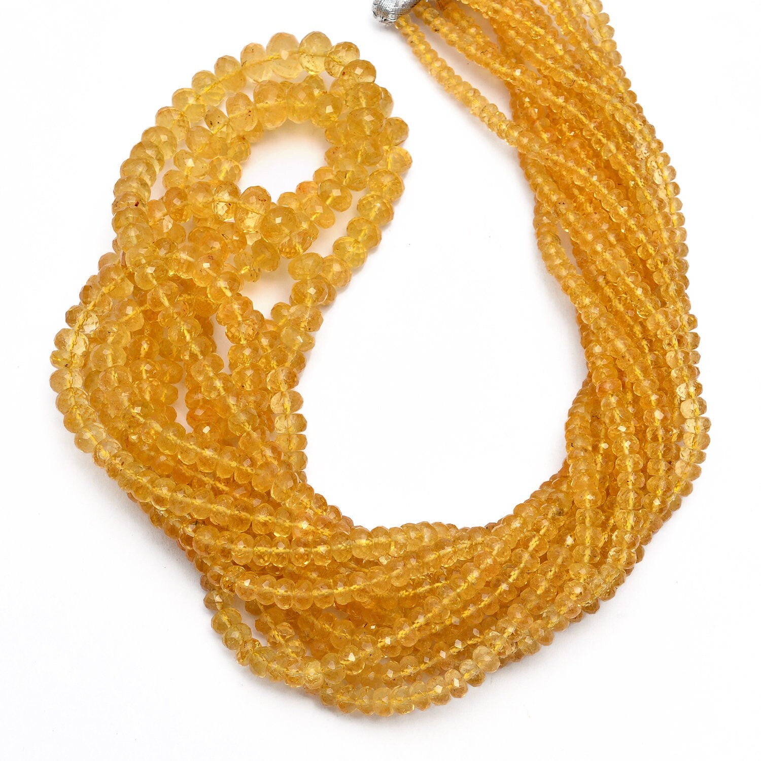 Natural Yellow Aquamarine Faceted Rondelle Beads, 3 to 8 mm Heliodor, DIY Jewelry Making Beads, (SKU1262)
