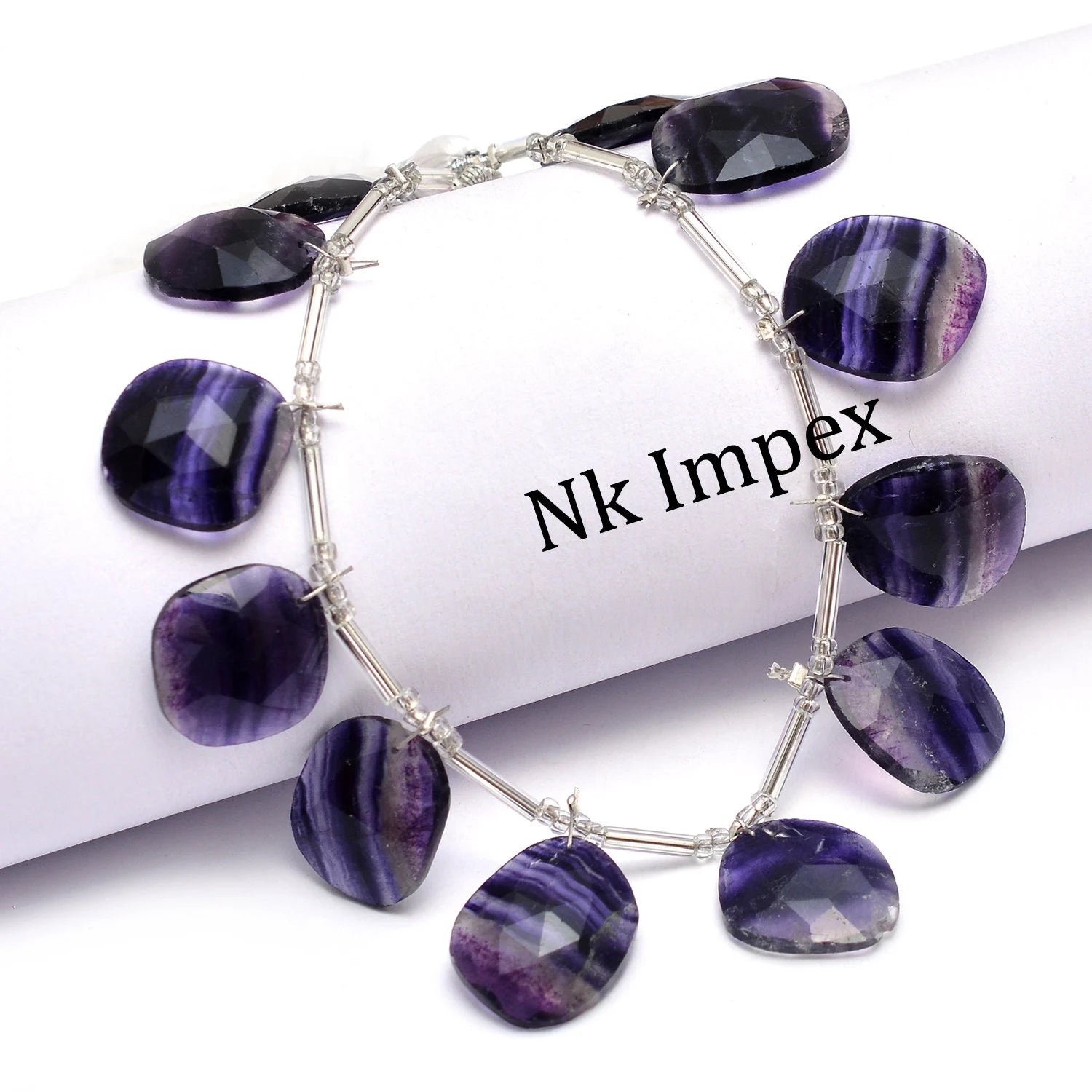 Multi Fluorite Faceted Irregular Flat Slices Beads, Fluorite Organic Beads, Multi Fluorite Jewelry Making Gemstone, 12 Piece