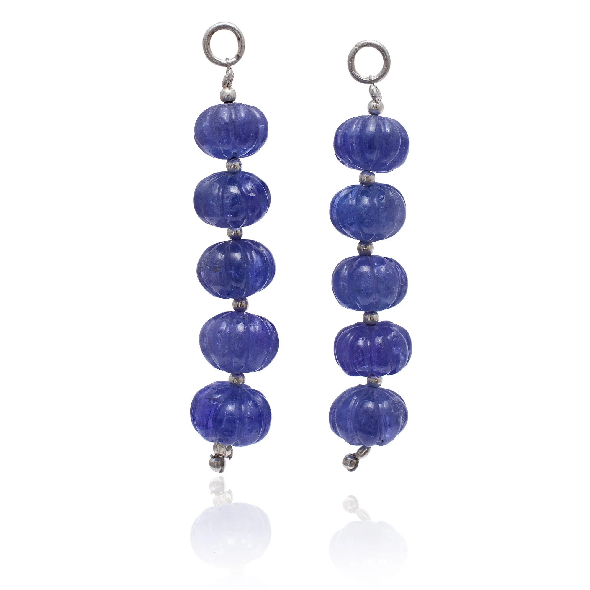 Tanzanite Carving Beads Earrings, 10 mm To 11 mm, Tanzanite Earrings Beads, Tanzanite Jewelry Making Gemstone Beads Earring