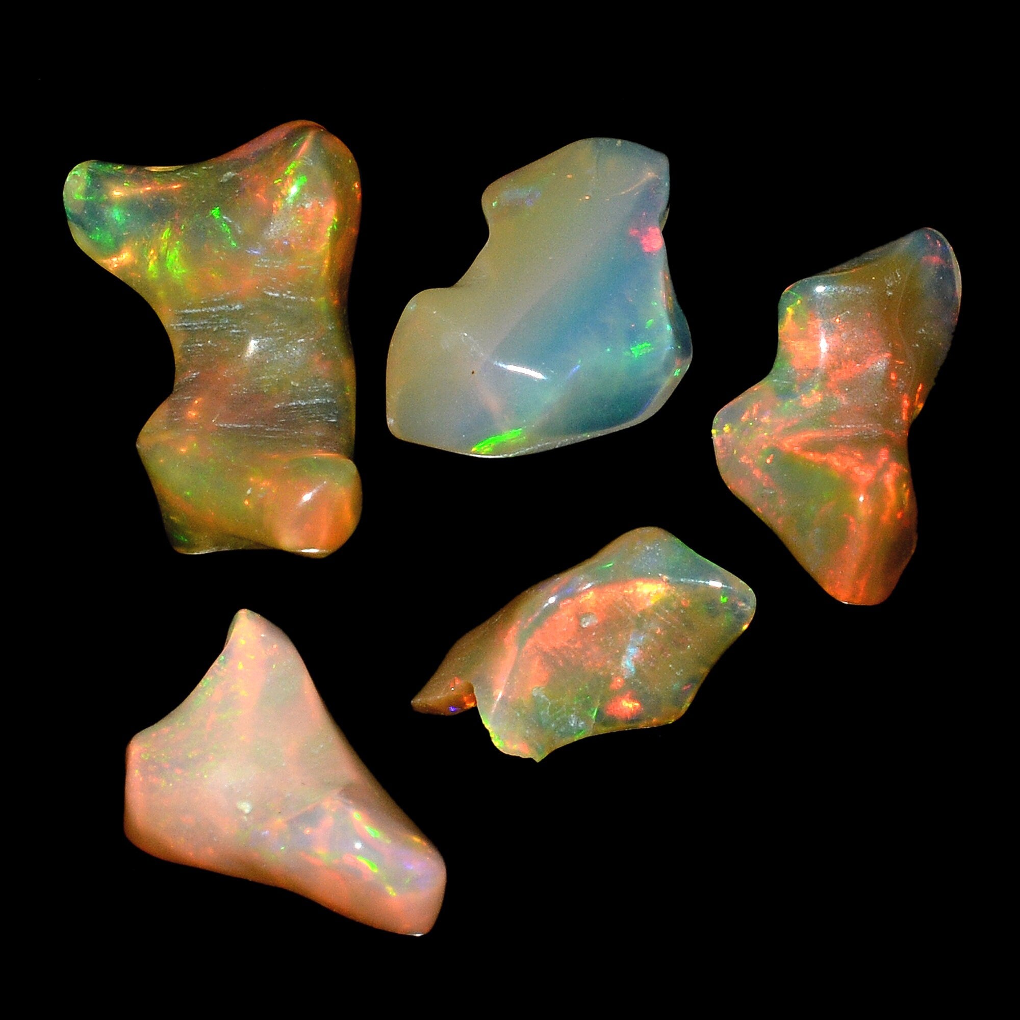 Ethiopian Opal Smooth Unshaped Free Forms, 7x13 mm To 8x19 mm, Opal Organic Free Forms, Unshaped Opal Free Forms, 5 Pieces (SKU1273)
