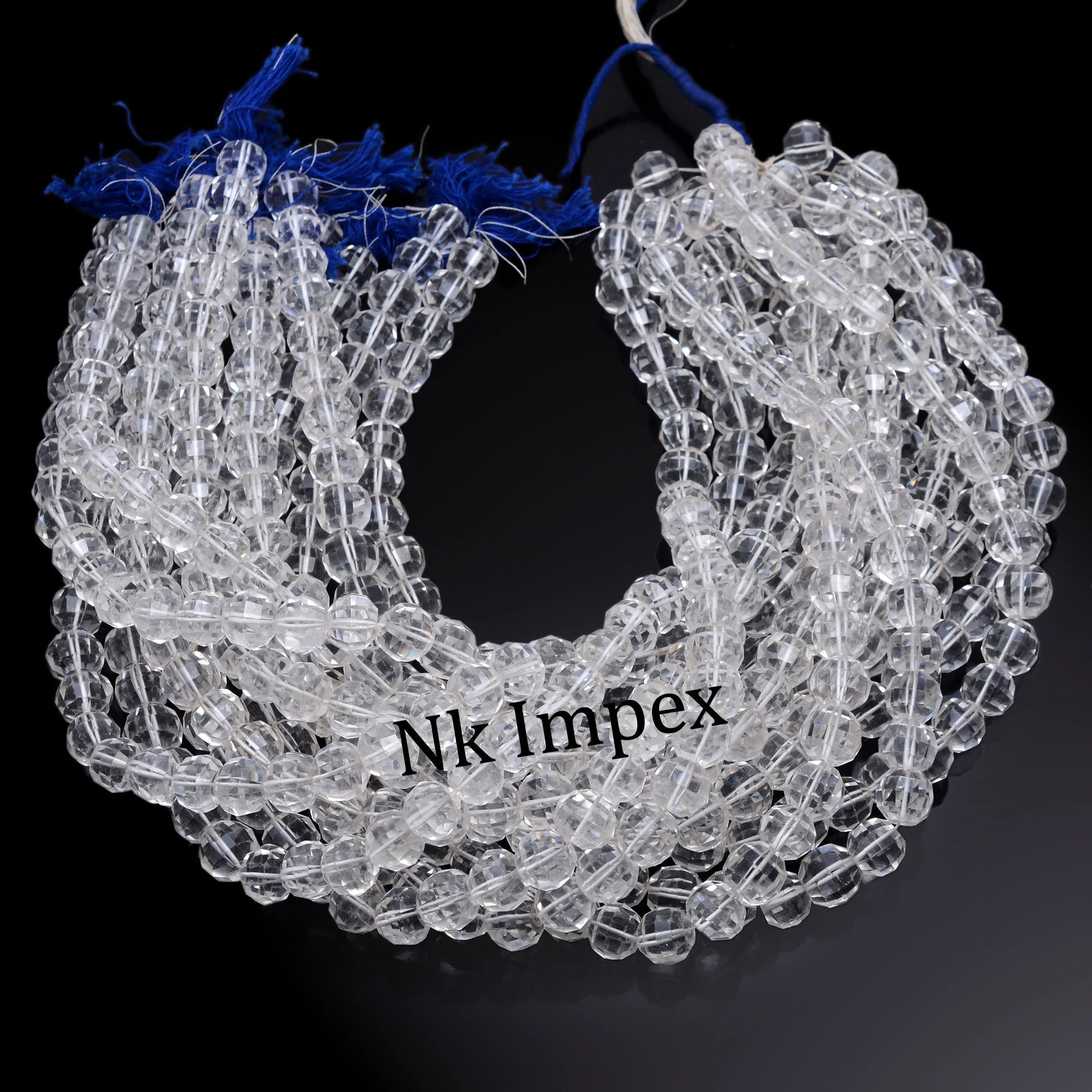 White Crystal Quartz Faceted Round Balls Beads, Crystal Quartz Quartz Balls, White Quartz Jewelry Making Gemstone Beads, 15 Inches, SKU 1299