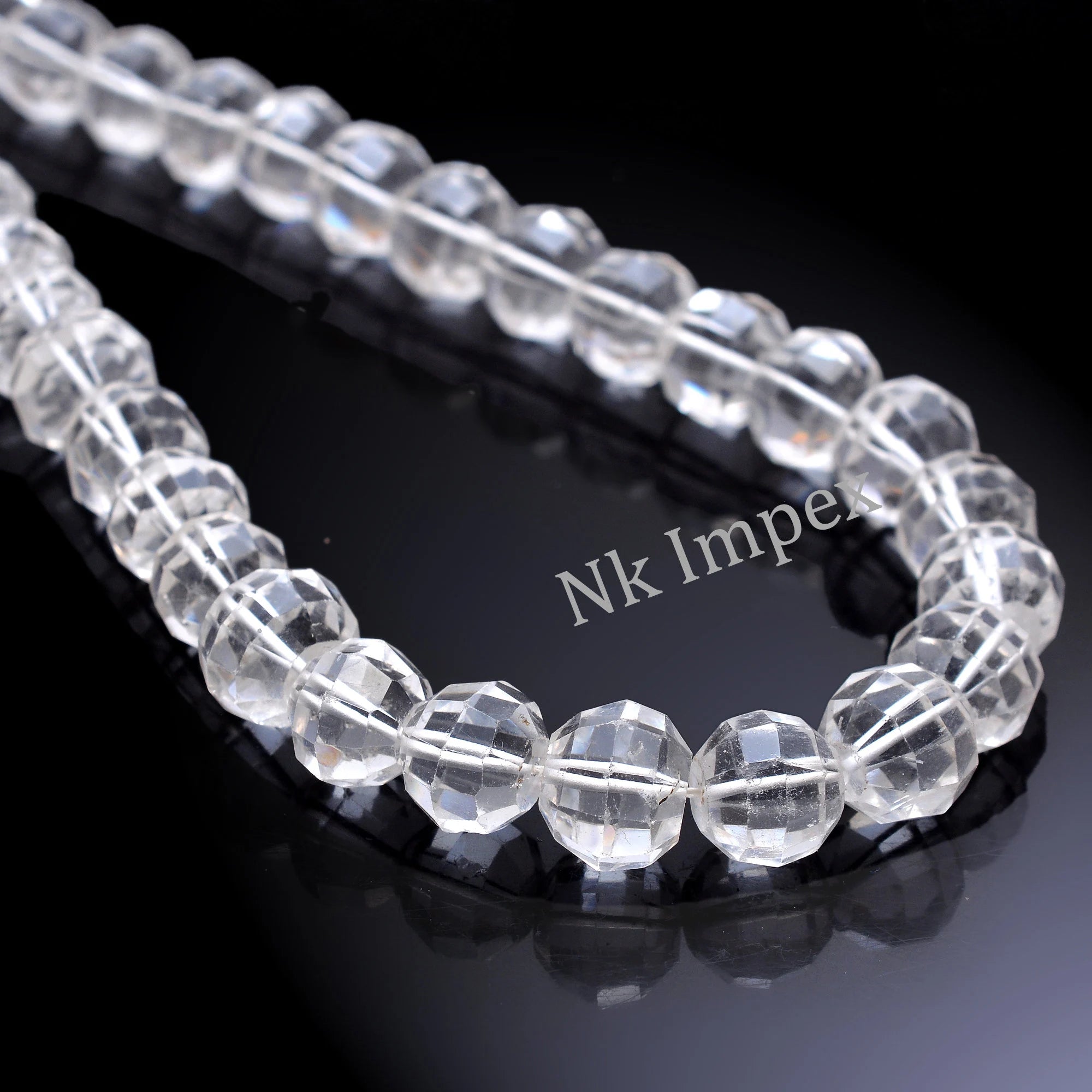 White Crystal Quartz Faceted Round Balls Beads, Crystal Quartz Quartz Balls, White Quartz Jewelry Making Gemstone Beads, 15 Inches, SKU 1299