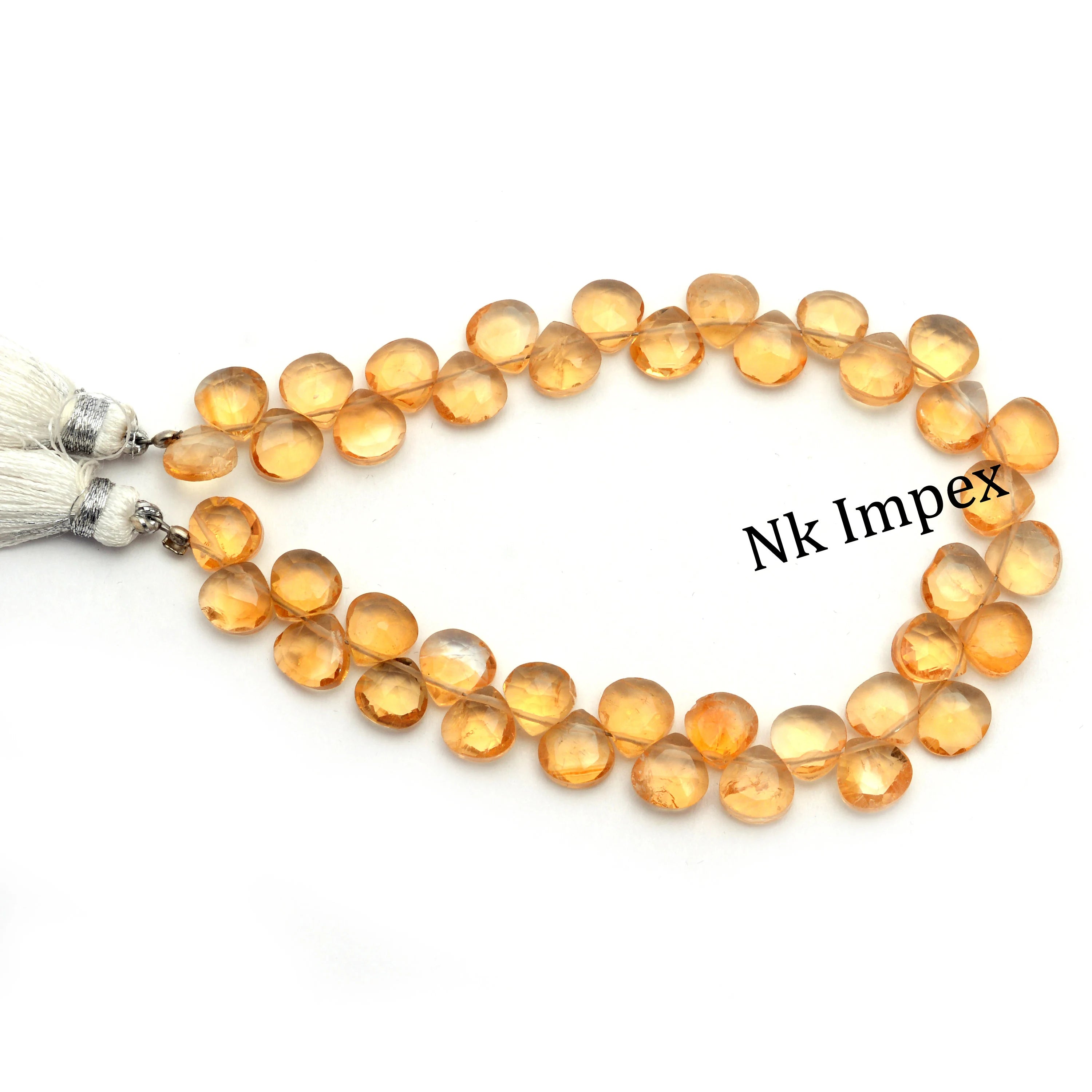 Natural Yellow Citrine Faceted Heart Shape Beads, 5 To 7 mm, 7 Inch Strand, (SKU1350)