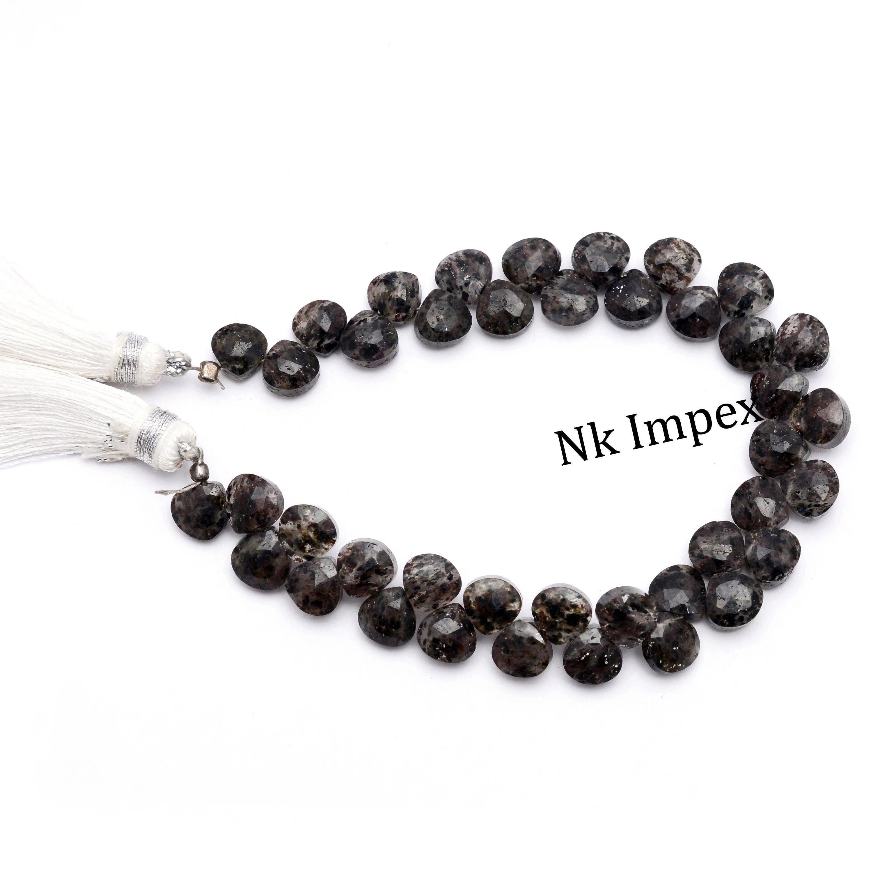Natural Black Rutile Faceted Heart Shape Beads, 6.5 To 7.5 mm, Unique Gemstone Beads, (SKU1353)