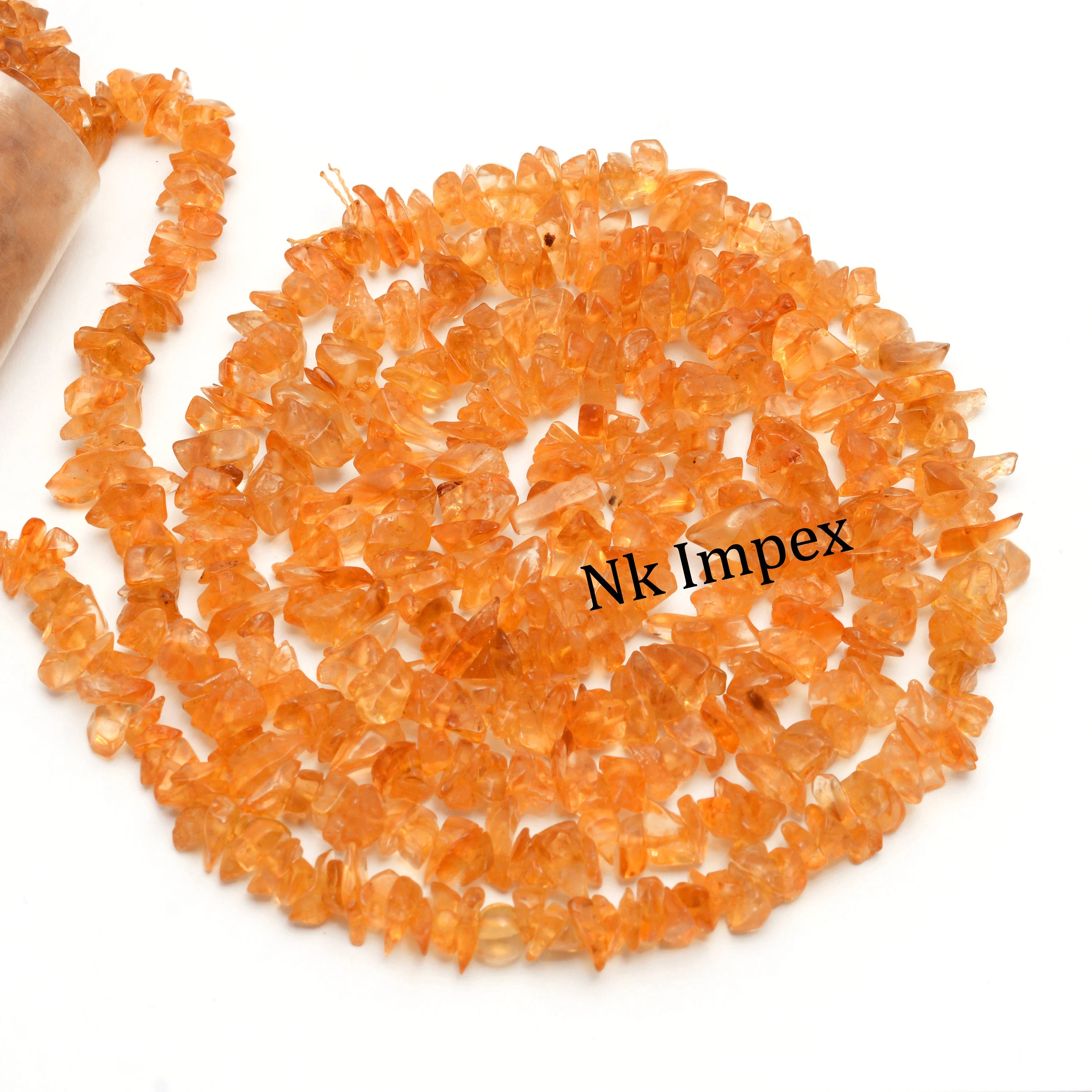 Citrine Smooth Chips Beads, 3 mm To 4 mm, Citrine Nuggets Chips, Citrine Uncut Chips, Citrine Jewelry Making Gemstone Beads, 34 Inch SKU1367