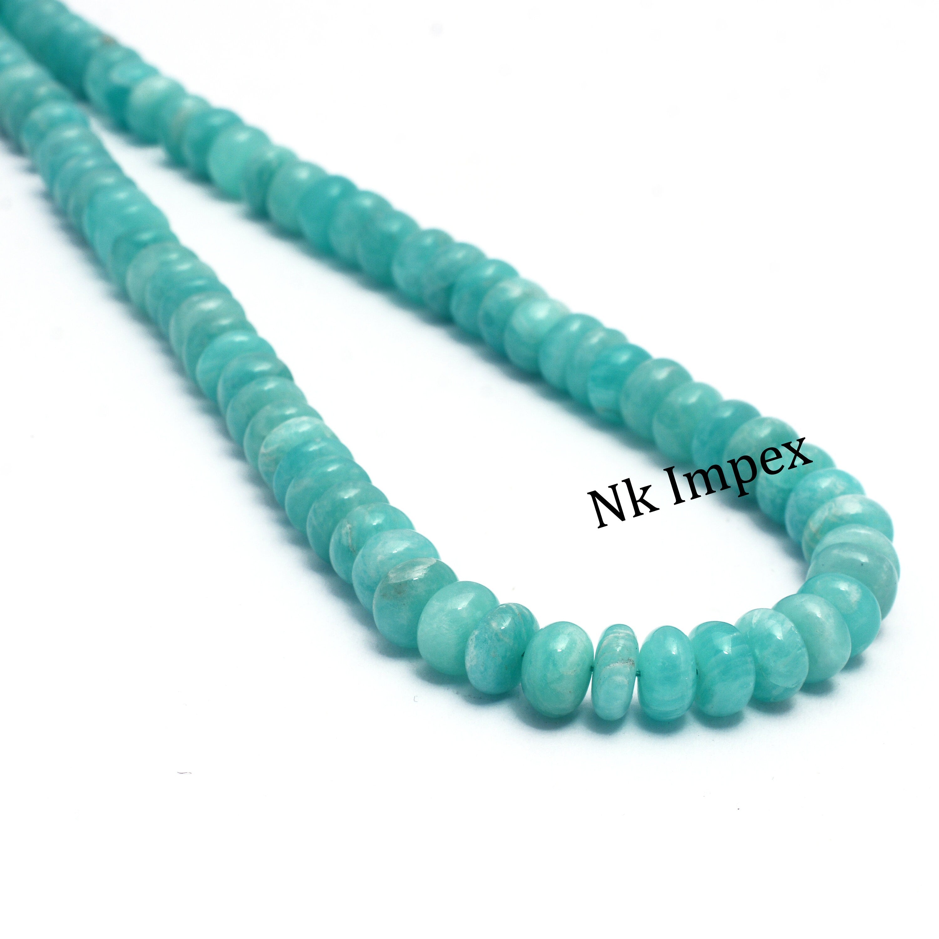 Green Amazonite Smooth Rondelle Beads, Amazonite Rondelle Beads, Amazonite Handmade Jewelry Making Gemstone Beads,18 Inch Strand