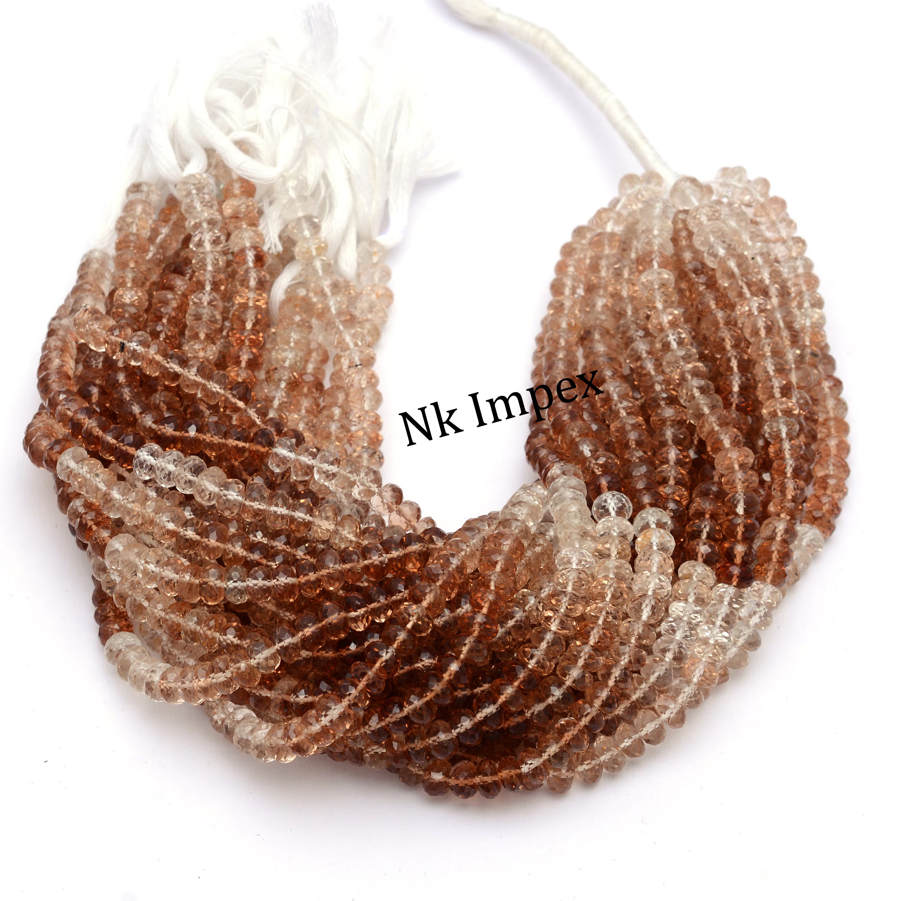 Brown Topaz Faceted Shaded Rondelle Beads, Brown Topaz Beads, Topaz Shaded Beads, Brown Topaz Jewelry Making Gemstone Beads, SKU 1347