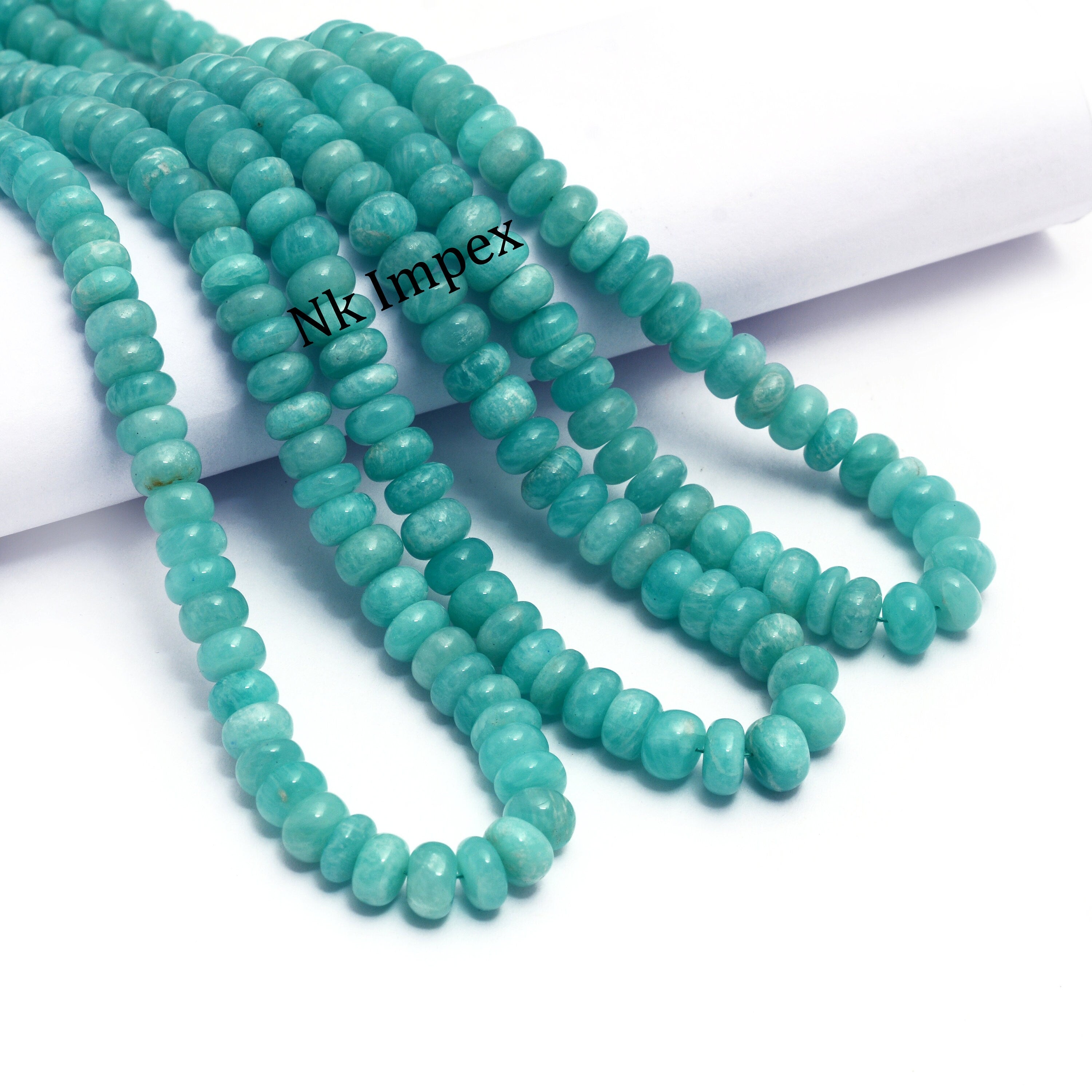 Green Amazonite Smooth Rondelle Beads, Amazonite Rondelle Beads, Amazonite Handmade Jewelry Making Gemstone Beads,18 Inch Strand