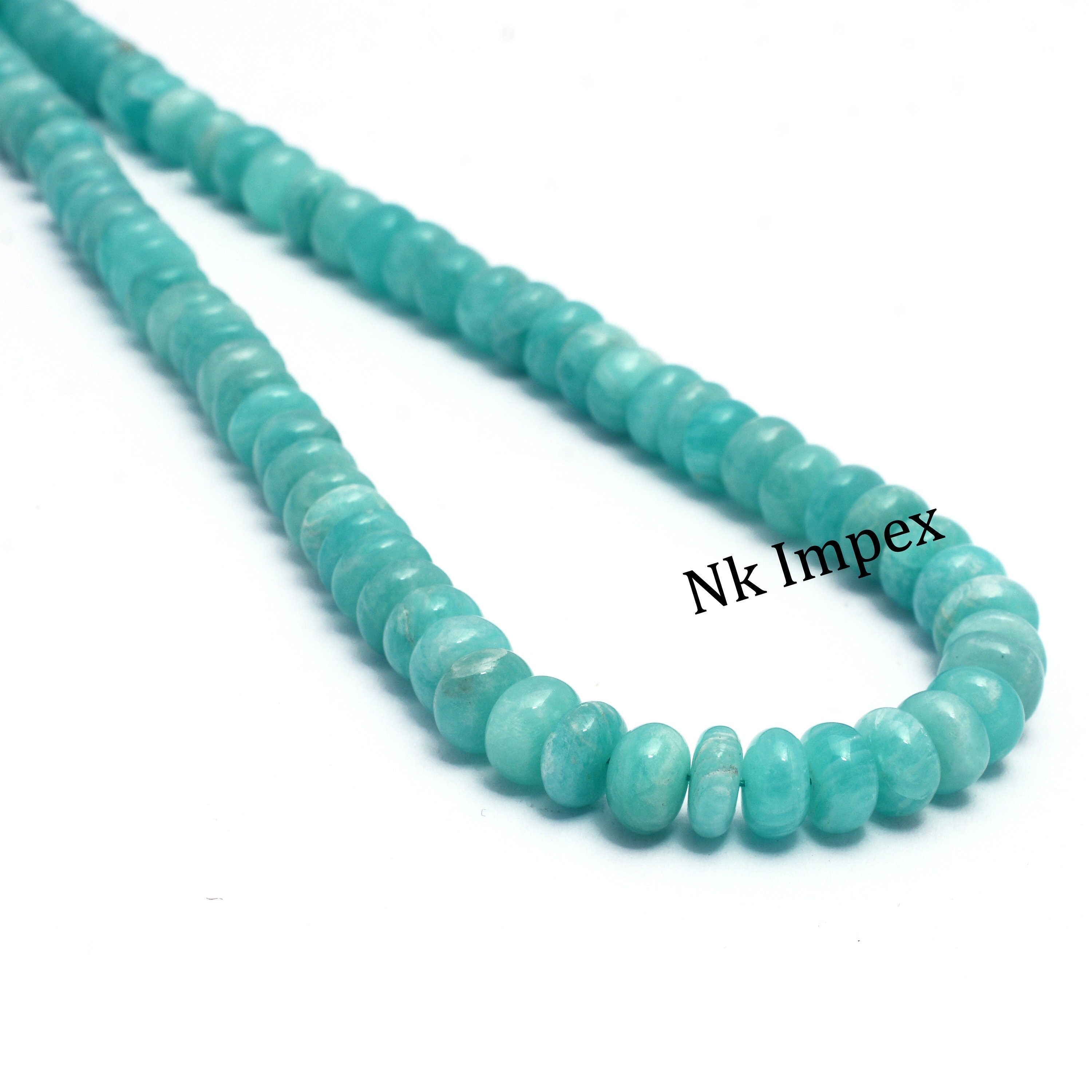 Green Amazonite Smooth Rondelle Beads, Amazonite Rondelle Beads, Amazonite Handmade Jewelry Making Gemstone Beads,18 Inch Strand