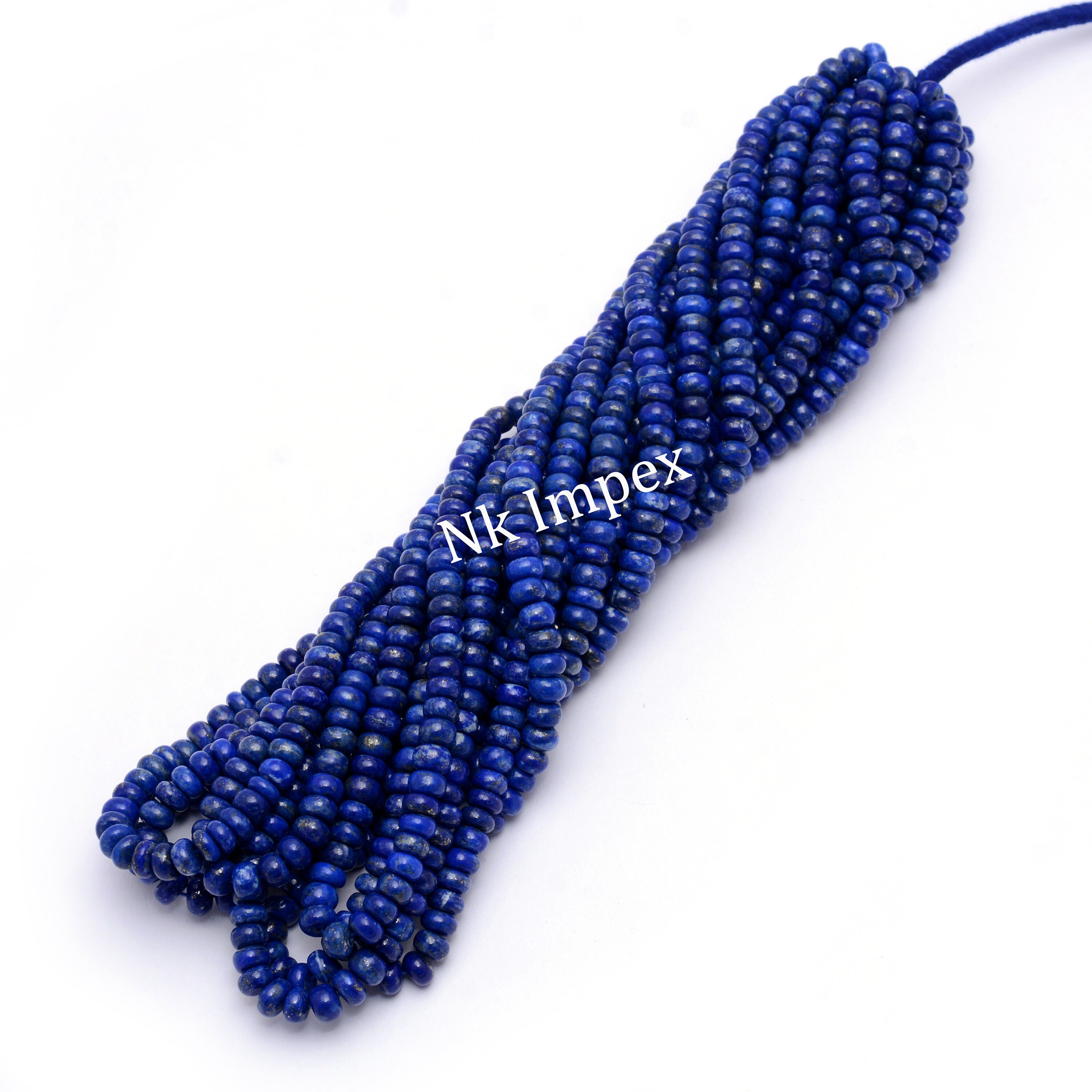 Lapis Lazuli Smooth Rondelle Beads, 6 mm Bead, Jewellery Making Gemstone, 16 Inch Strand, SKU1413