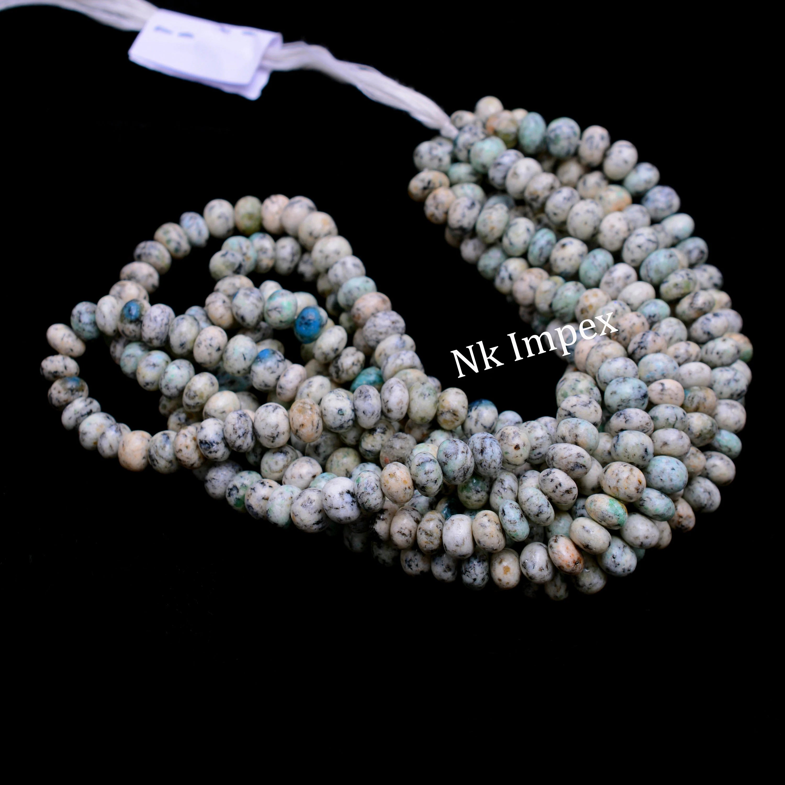K2 Granite Jasper Smooth Rondelle Beads, Grey Natural Loose Gemstone Bead, AA Grade, SKU1414