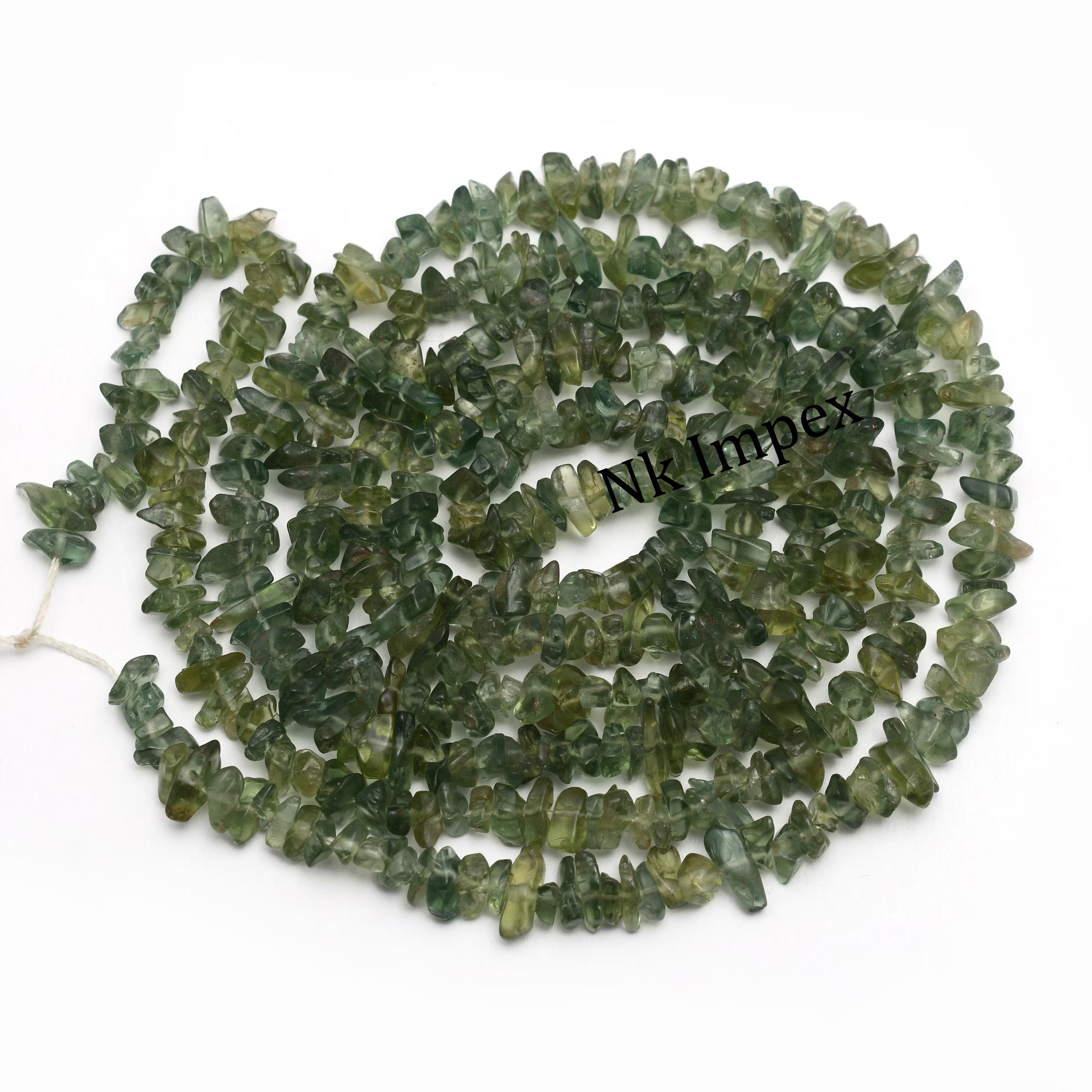 Green Apatite Smooth Nuggets Chips Beads, 4 To 5 mm, Wholesale Beads Supplier, Natural Apatite Gemstone, (SKU 1418)