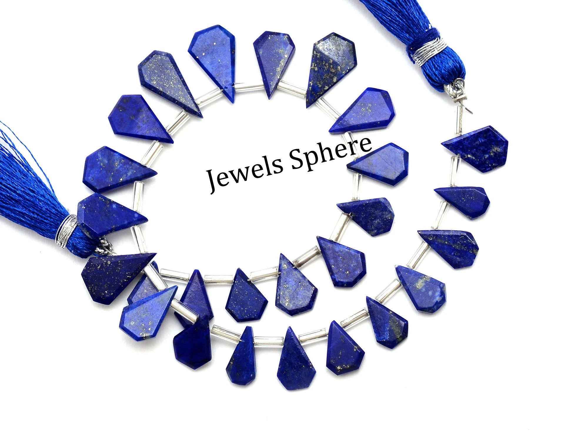 Lapis Lazuli Five Corner Faceted Pear Beads, 7x10 mm To 10x16 mm, SKU936