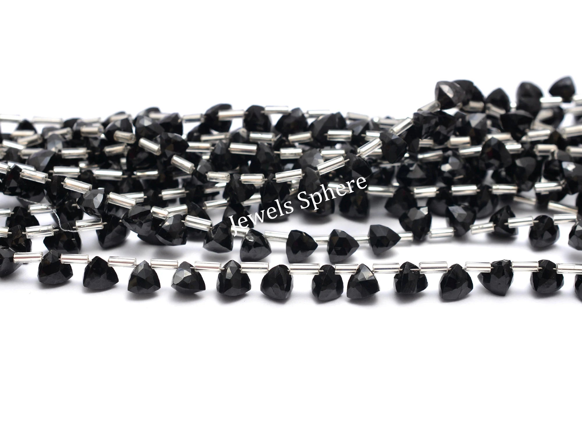 AAA Quality Black Onyx Faceted Triangle Shape Briolettes, SKU900