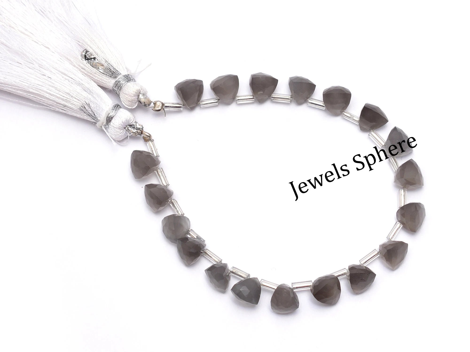 AAA Quality Grey Moonstone Faceted Triangle Shape Gemstone Briolettes, SKU903
