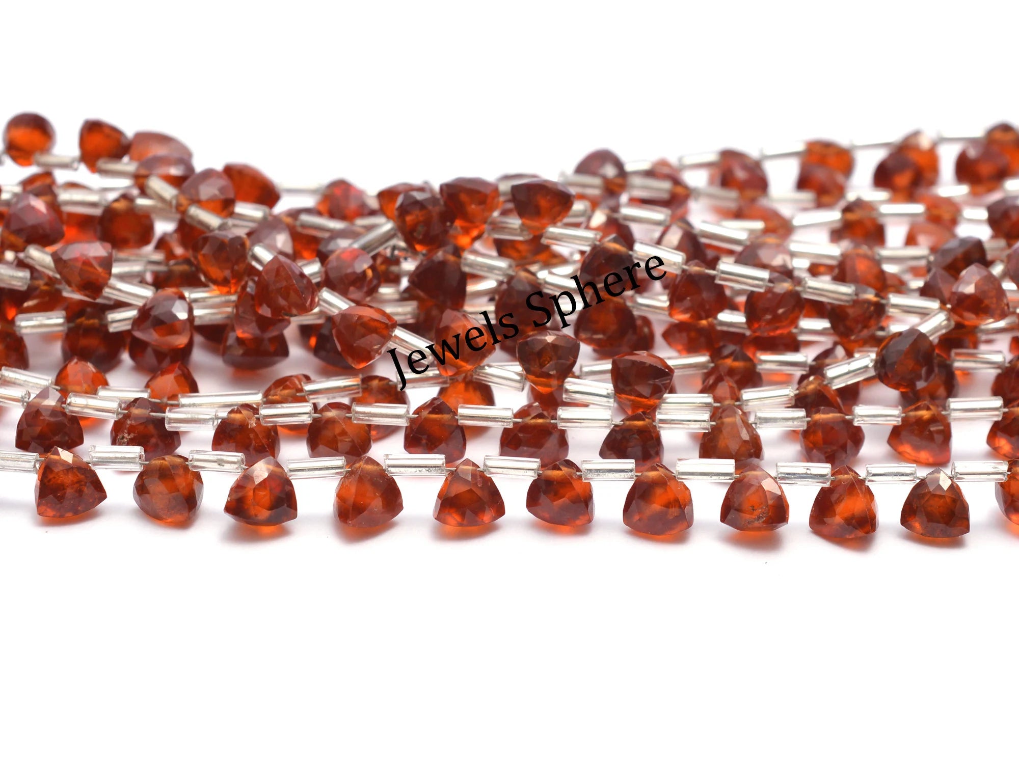AAA Quality Hessonite Garnet Faceted Triangle Shape Briolettes, SKU904