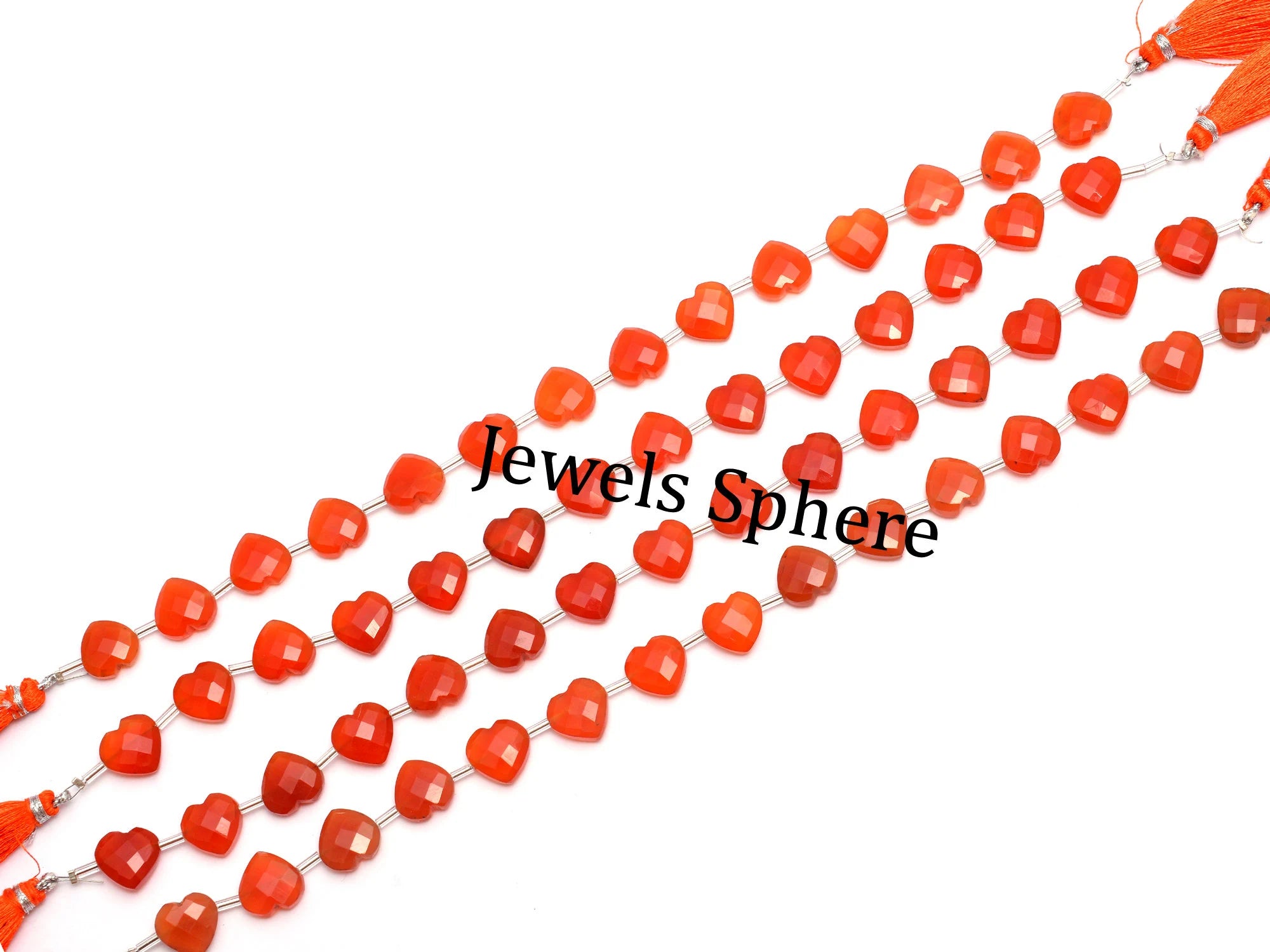 AA Quality 14 Piece Red Onyx Faceted Heart Shape Briolettes, SKU804