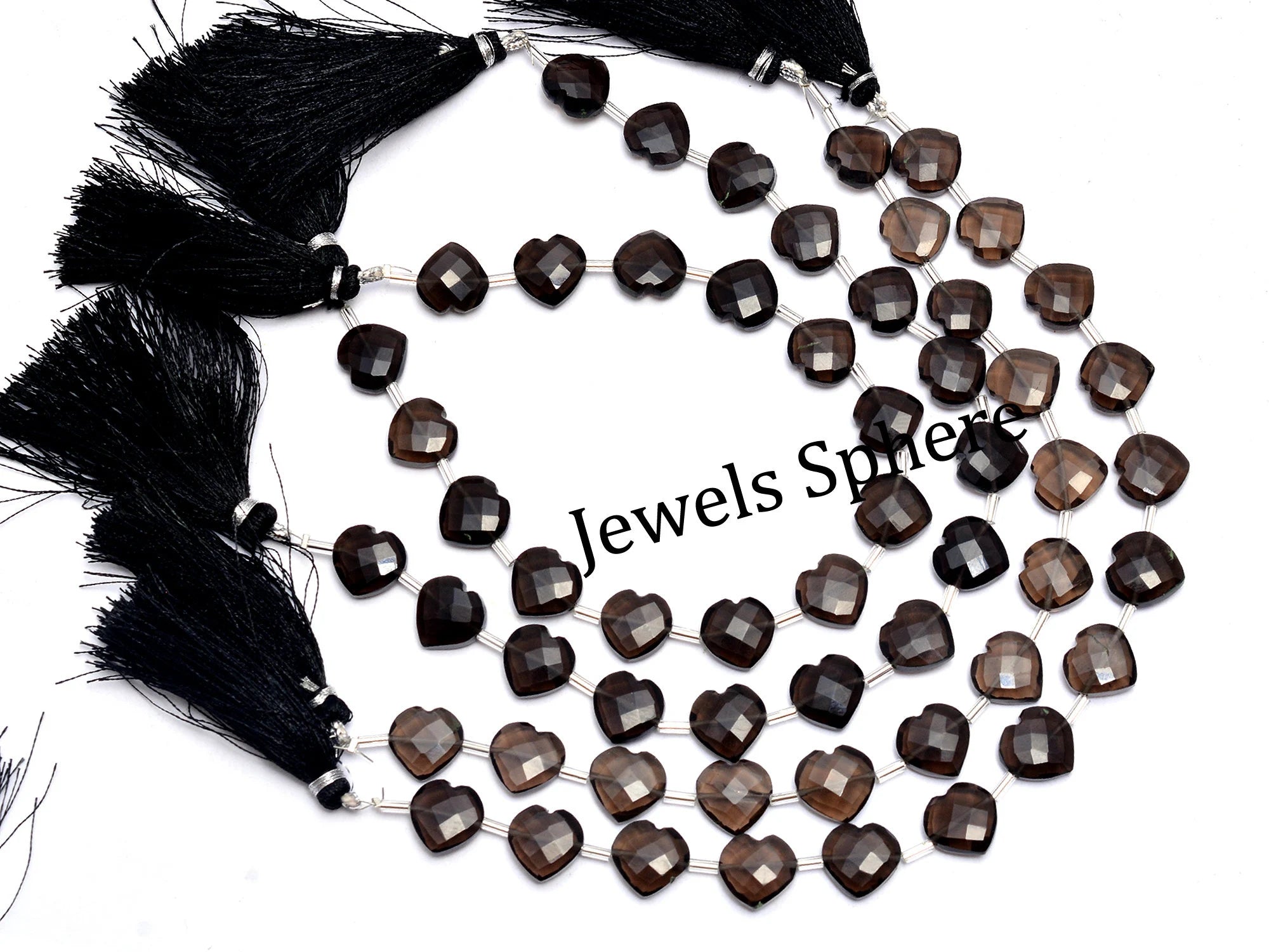 AA Quality Smoky Quartz Faceted Heart Shape Briolettes, SKU805