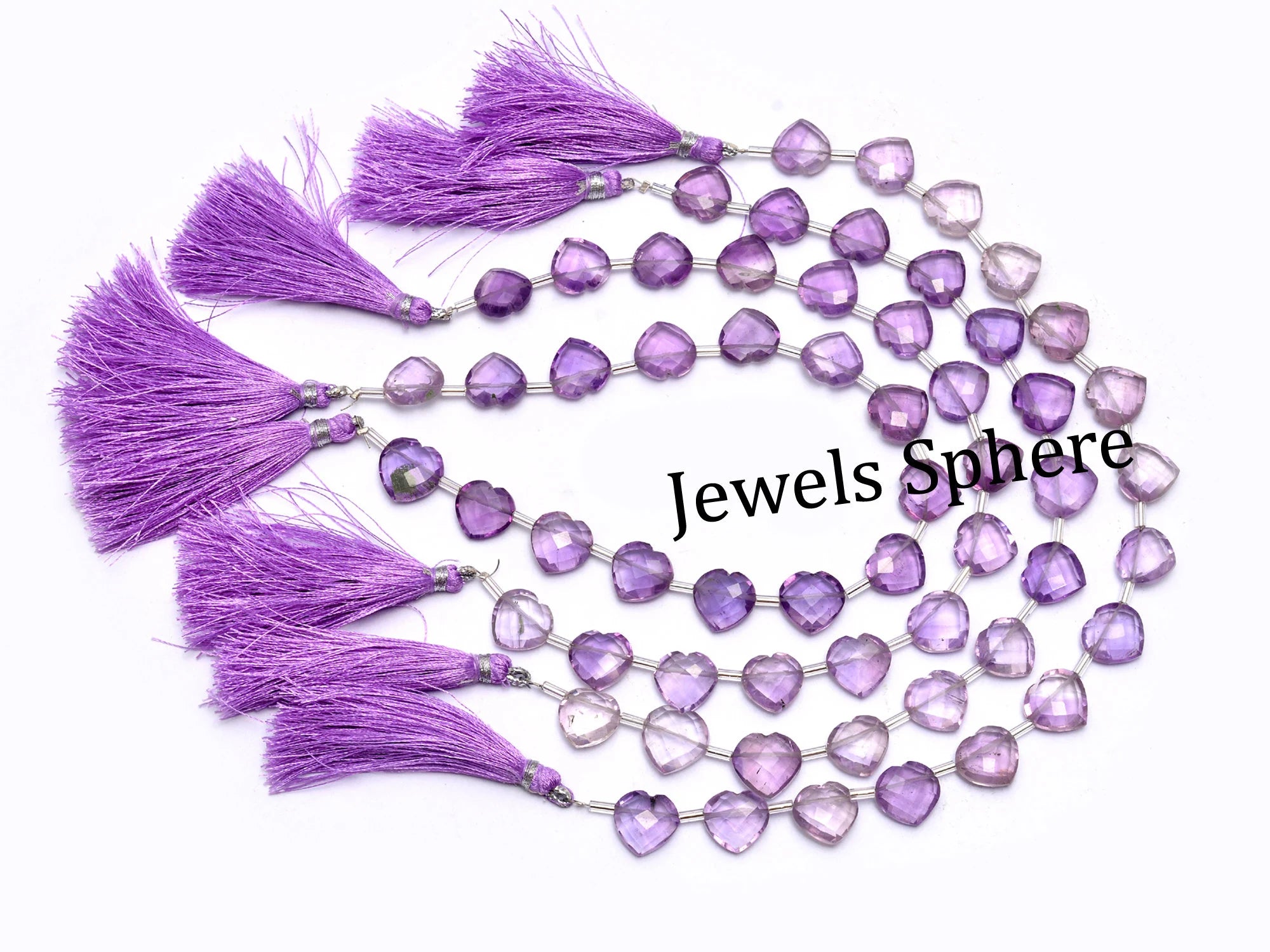 AA Quality 14 Piece Pink Amethyst Faceted Heart Shape Briolettes, SKU809