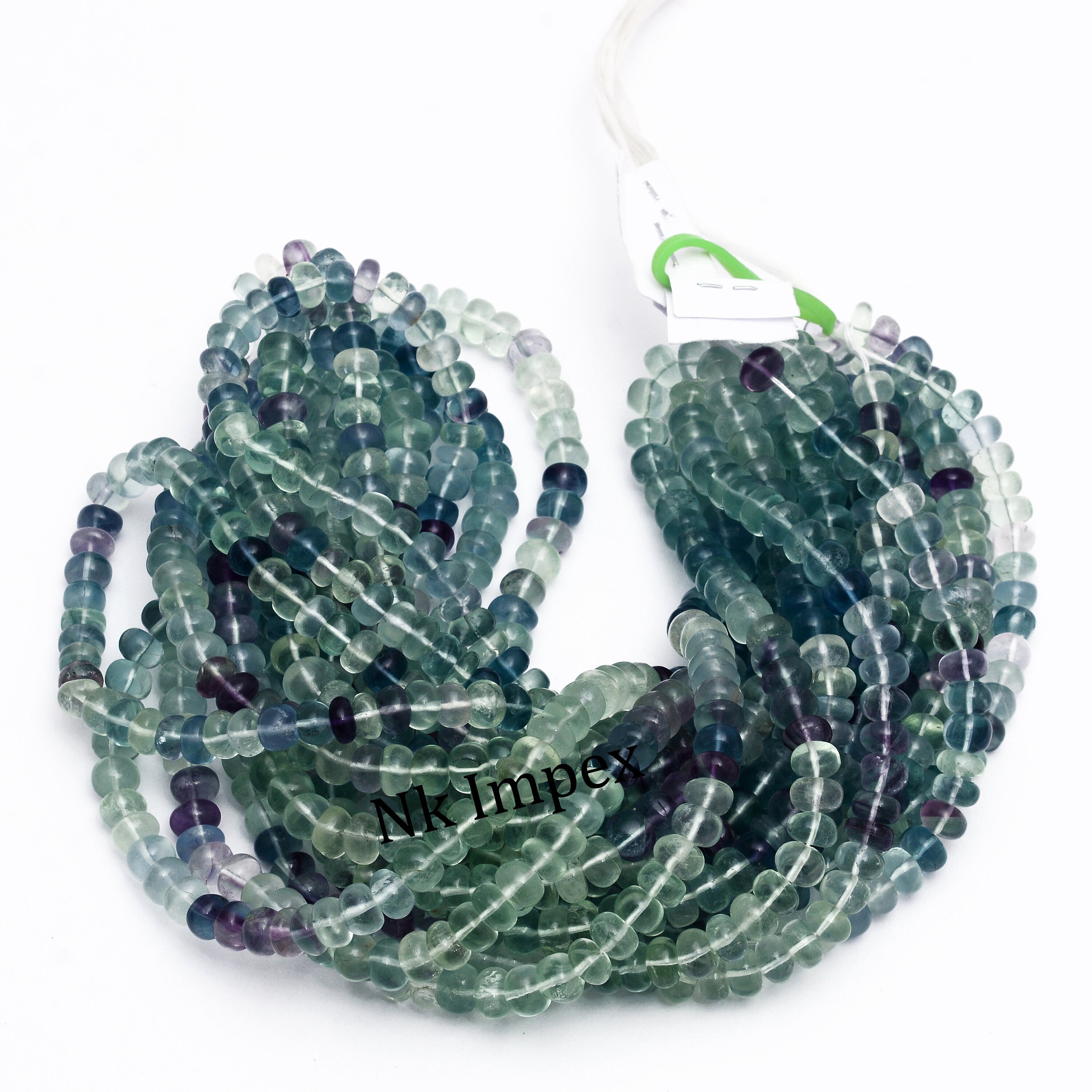 Natural Fluorite Beads, Smooth Fluorite Beads Rondelle Beads, Fluorite Beads For Jewelry Making, Beads Supplier, Fluorite Beads (1426)