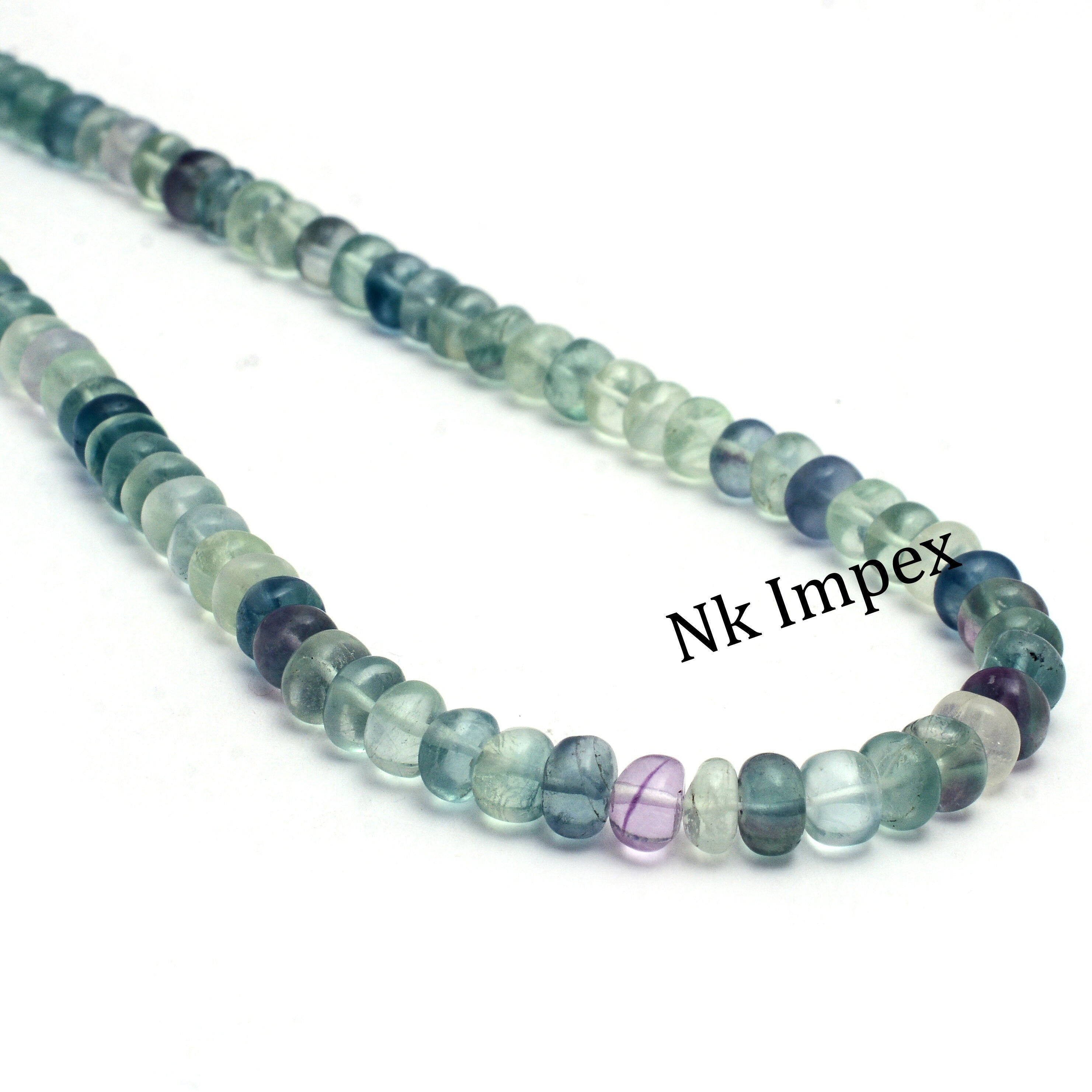 Natural Fluorite Beads, Smooth Fluorite Beads Rondelle Beads, Fluorite Beads For Jewelry Making, Beads Supplier, Fluorite Beads (1426)
