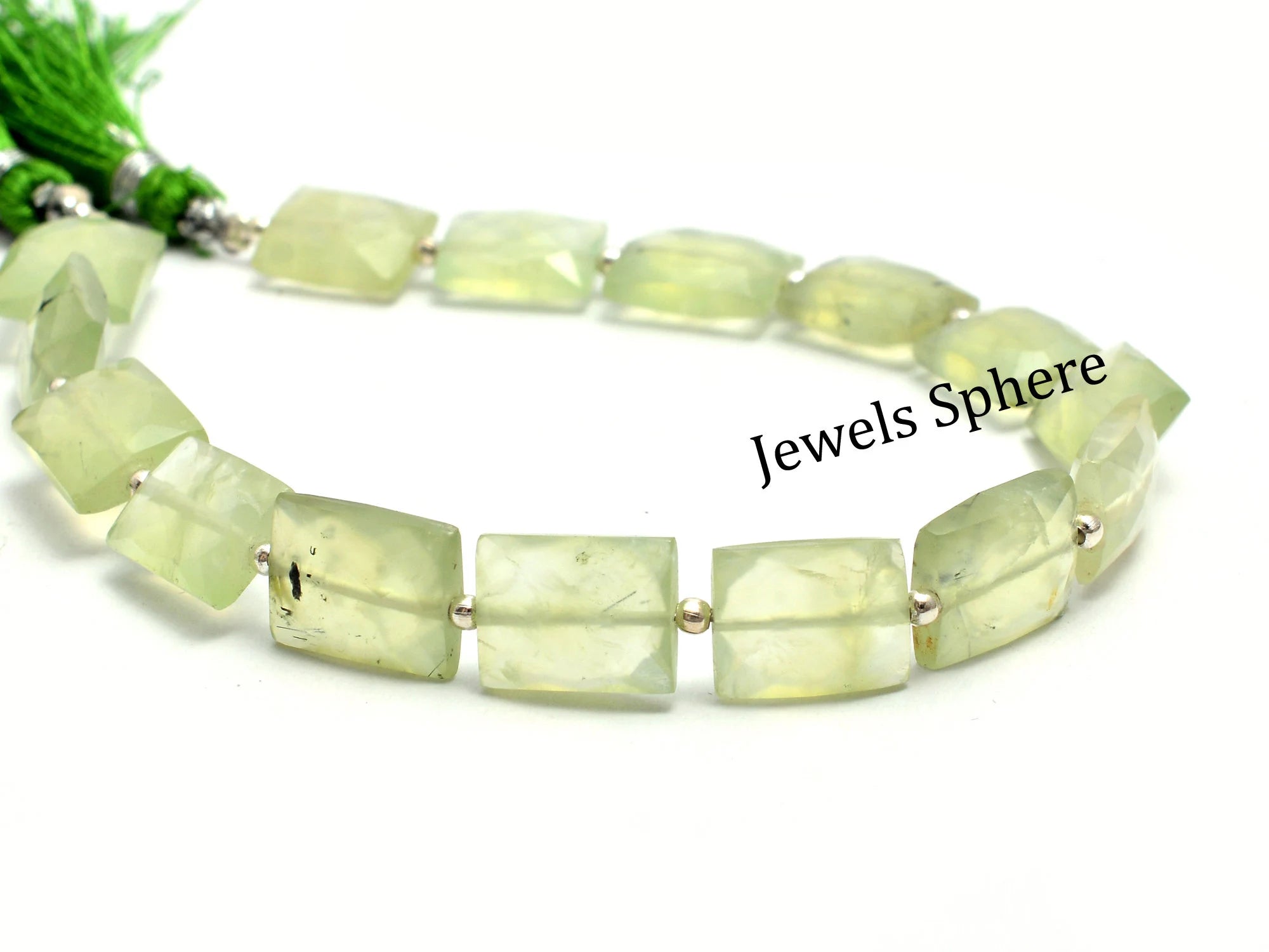Prehnite Faceted Rectangle Beads, Chewing Gum Beads, SKU789