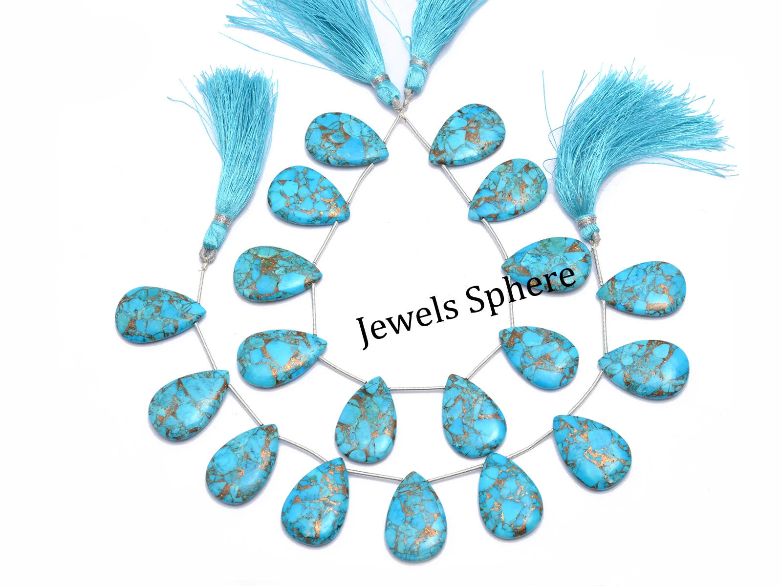 Blue Copper Turquoise Smooth Pear Beads, 17.7x27.8 mm, SKU757