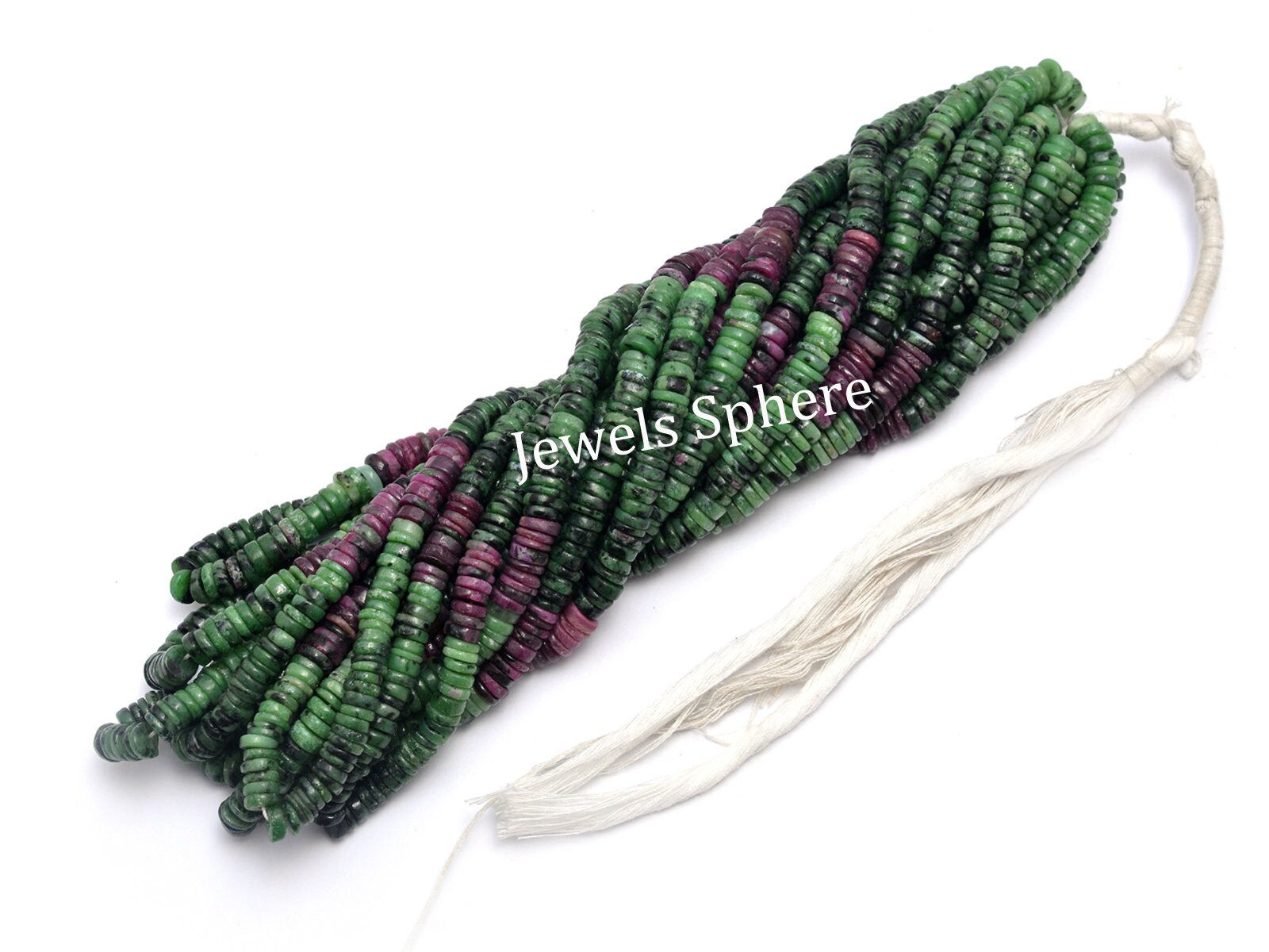 Ruby Zoisite Smooth Tyre Beads, 6 mm To 7 mm, SKU715