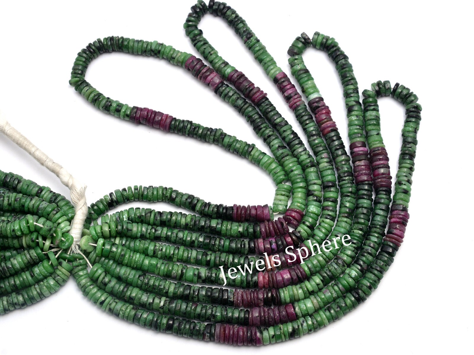 Ruby Zoisite Smooth Tyre Beads, 6 mm To 7 mm, SKU715