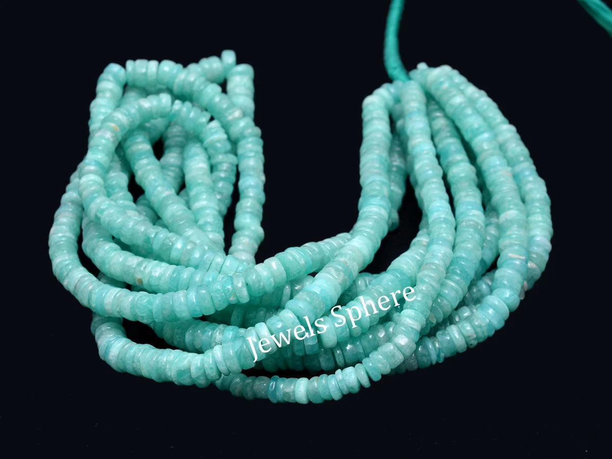 Amazonite Smooth Tyre Beads, Amazonite Coin Beads, SKU832