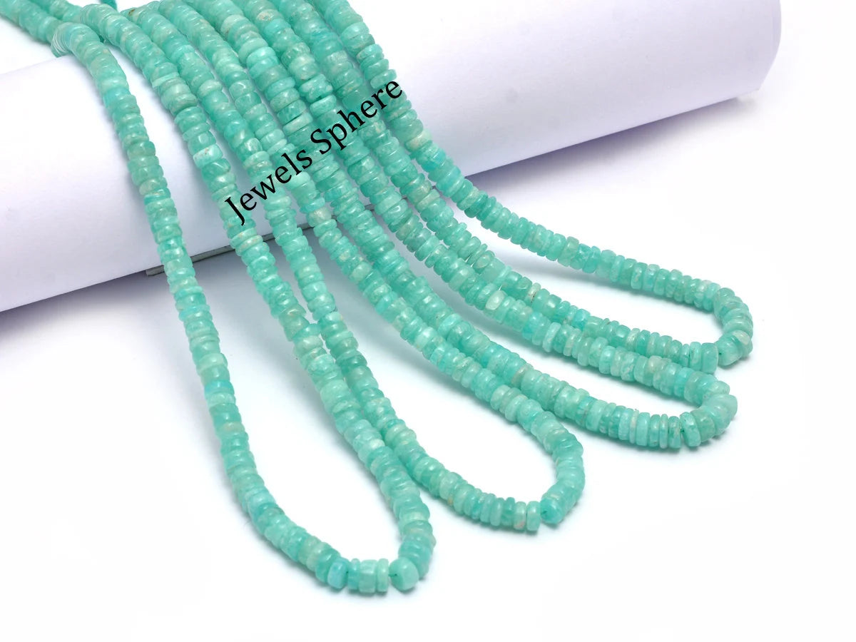 Amazonite Smooth Tyre Beads, Amazonite Coin Beads, SKU832