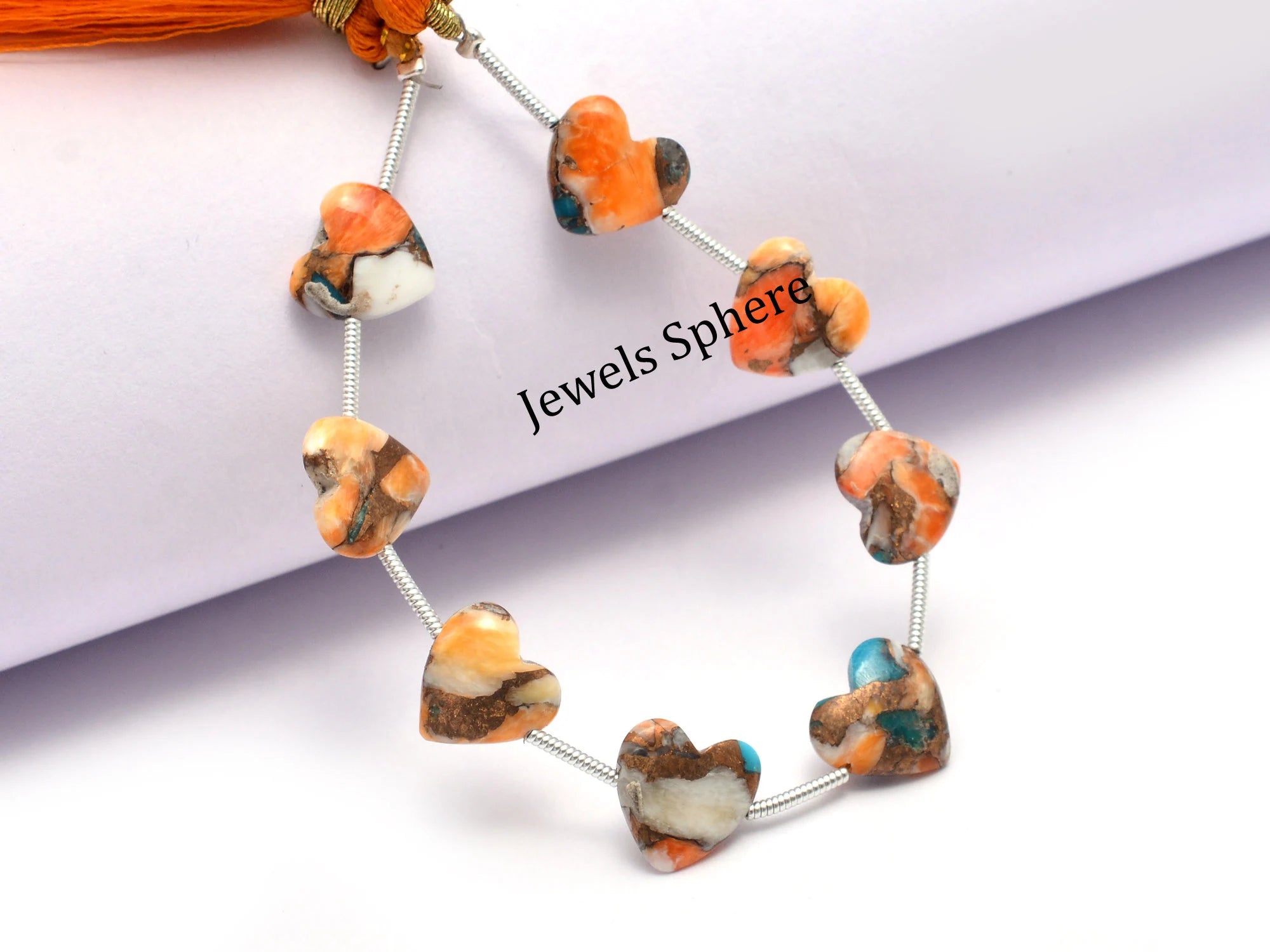 Copper Turquoise Multi Color Smooth Heart Shape Beads, 9x9 mm, SKU915