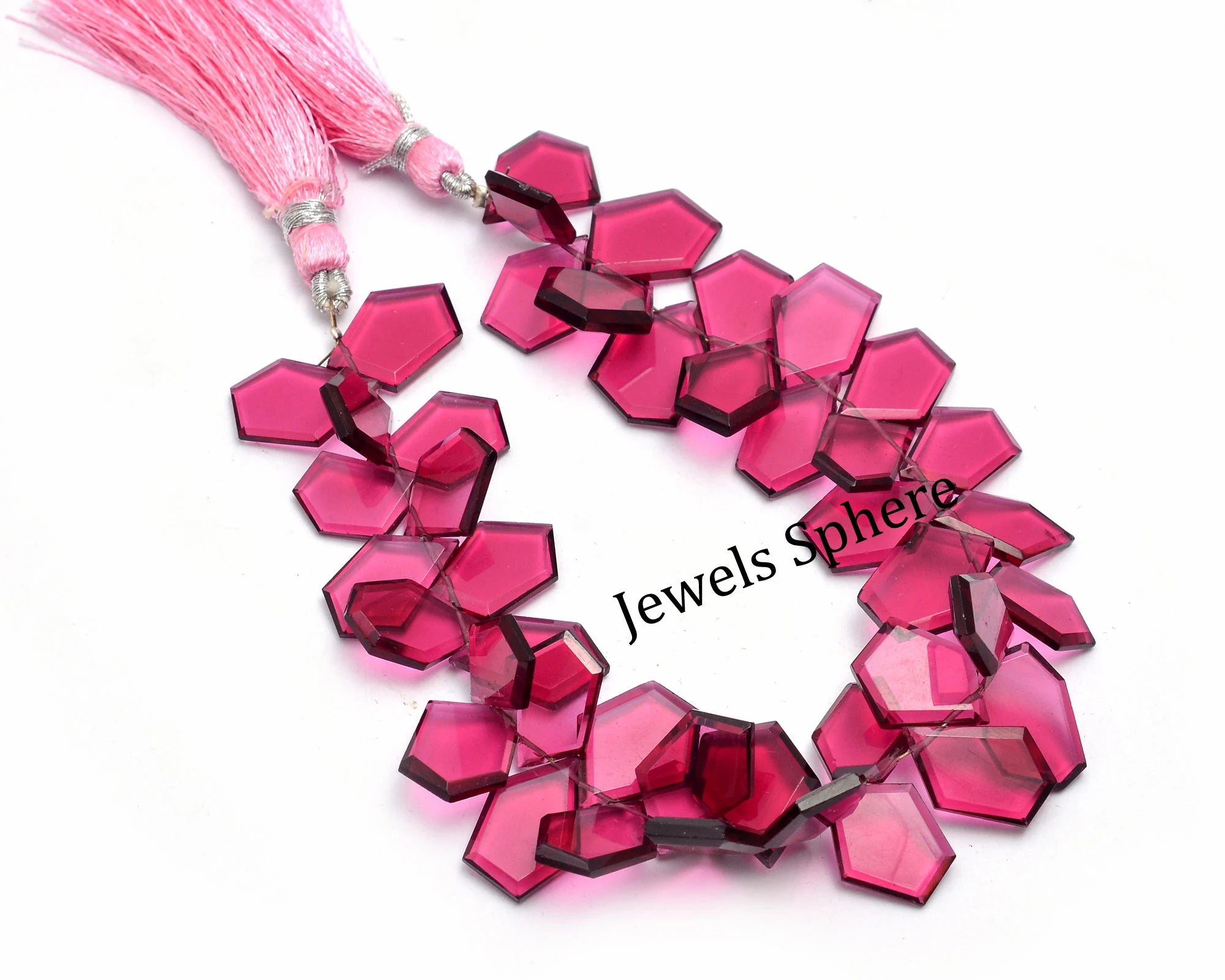 Natural Ruby Glass Filled Faceted Five Corner Pear Bead, 9x15 mm To 12x18 mm, SKU773