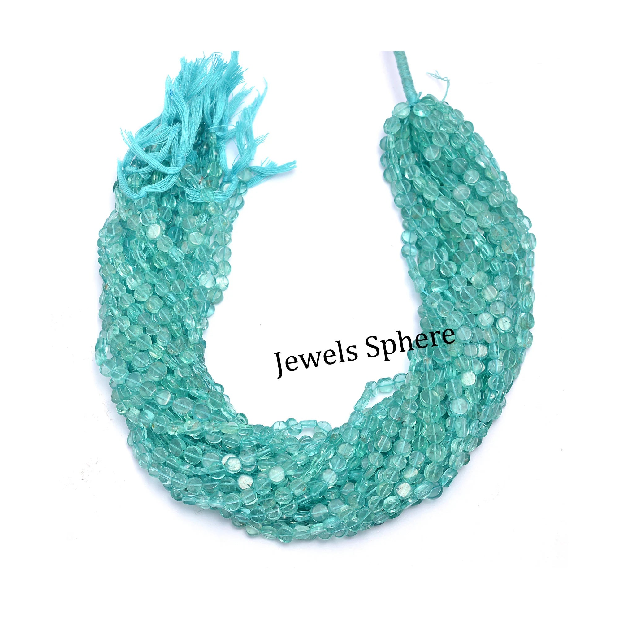 Sky Apatite Smooth Coin Beads, 6 mm, Sky Apatite Coin, Apatite Jewelry Making Gemstone Beads Handmade Gift For Women, 15 Inch, SKU369