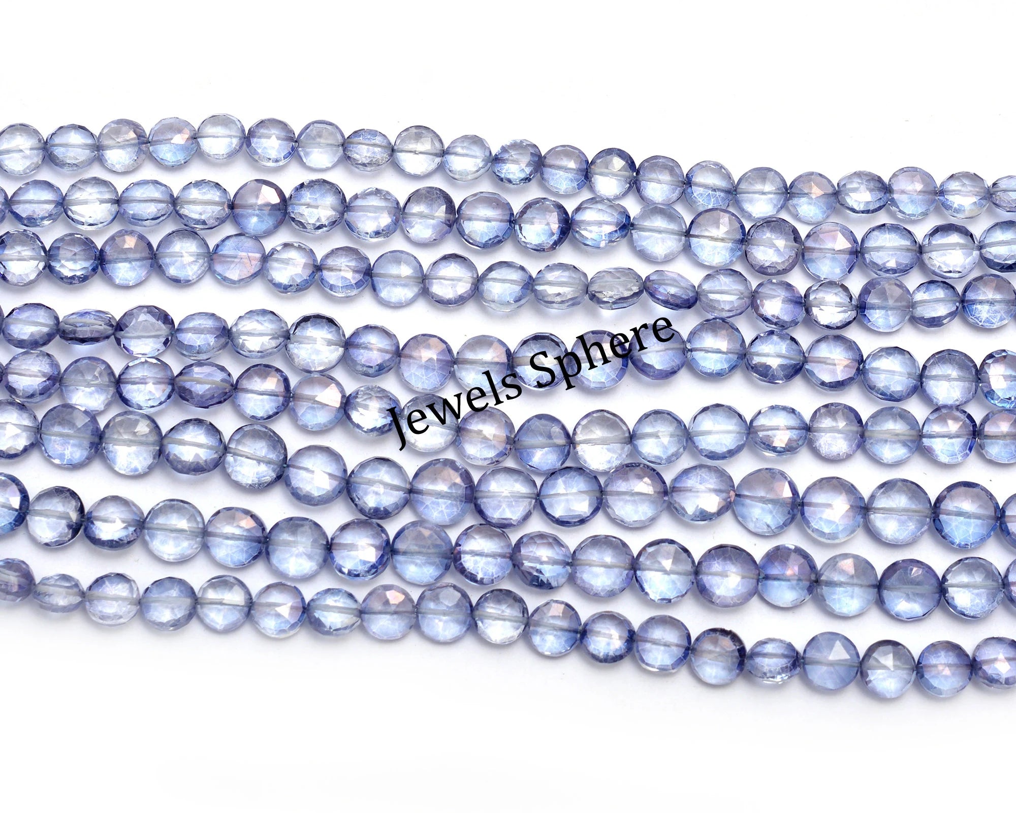 AA Quality Kyanite Faceted Coin Shape Beads, SKU770